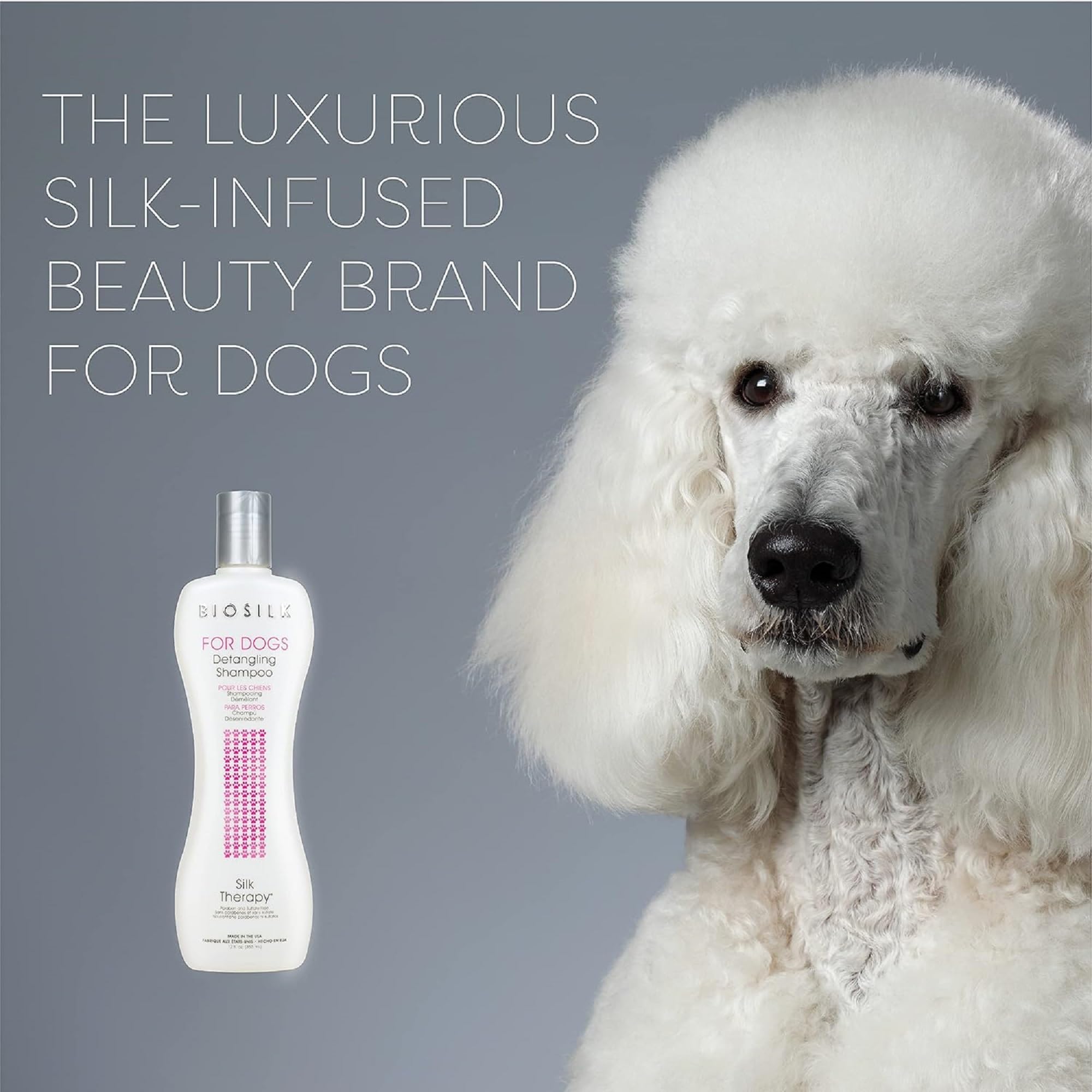 BioSilk for Dogs comparaison taille flacon 12 fl oz pour évaluer quantité