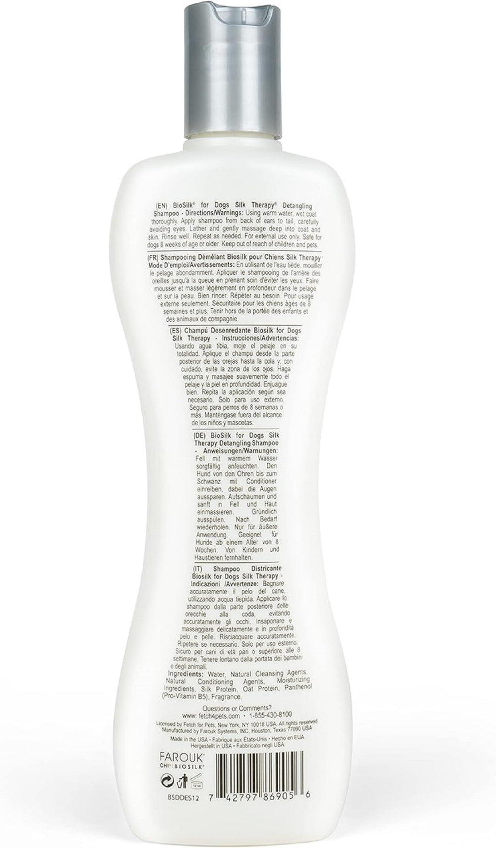 BioSilk for Dogs texture mousse crémeuse qui hydrate pour un démêlage facile