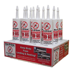 application du gel Bird B Gone avec pistolet à mastic pour pose précise