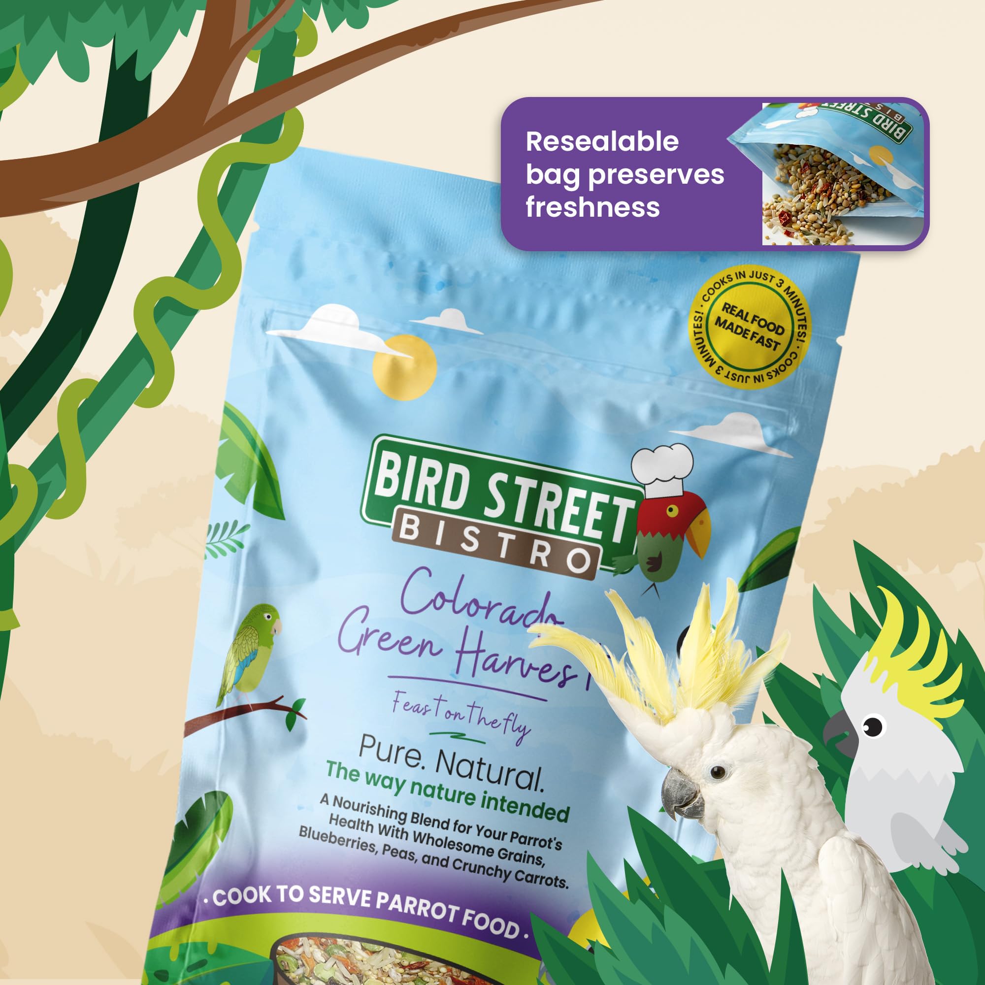 Bird Street Bistro étiquette ingrédients clairs sans additifs et transparence produit