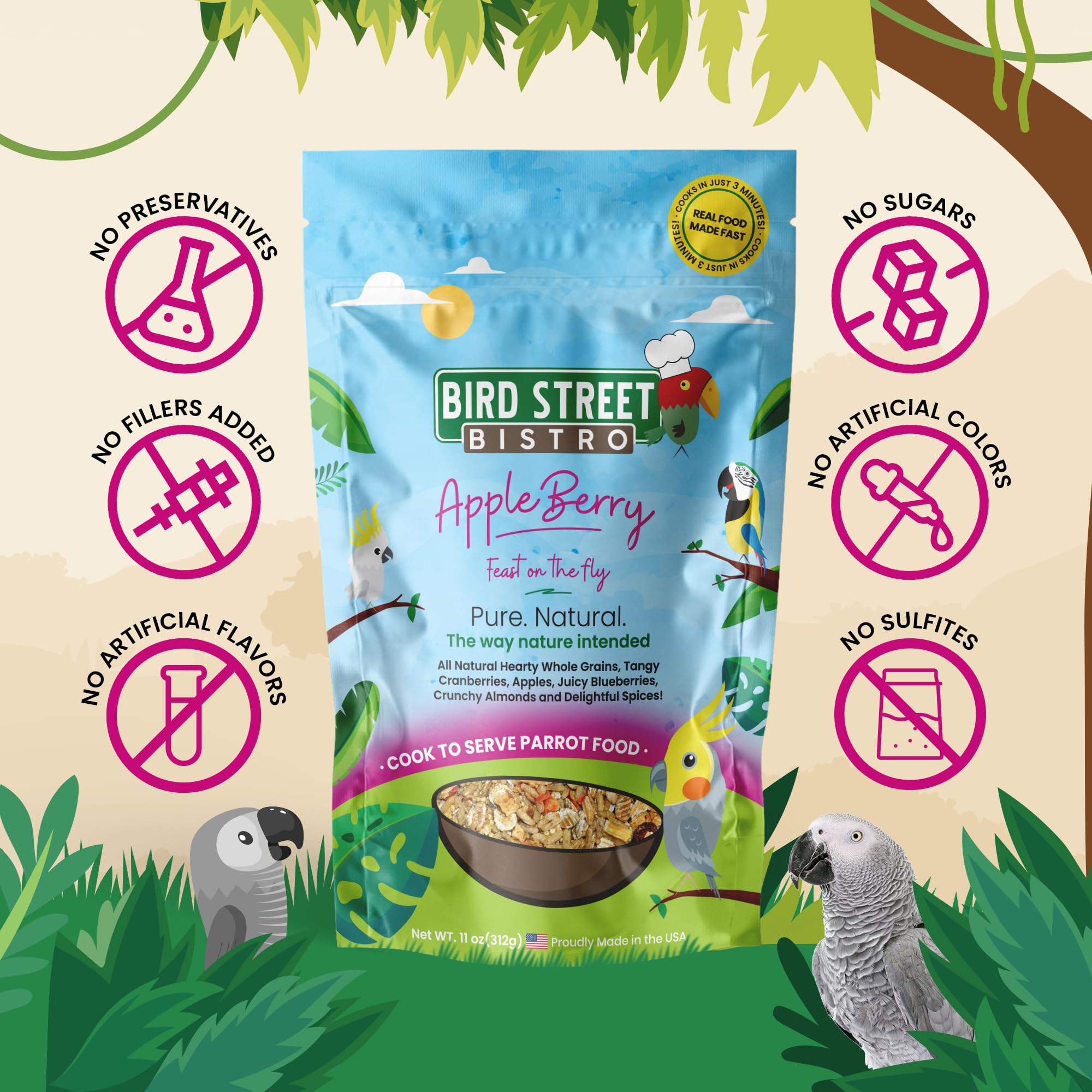 Bird Street Bistro gros plan ingrédients naturels et bénéfice diversité nutritionnelle
