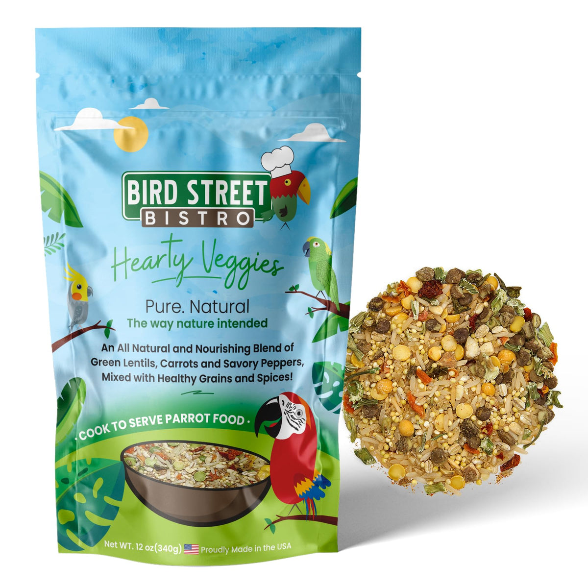 Bird Street Bistro paquet devant montrant l’étiquette claire et avantages