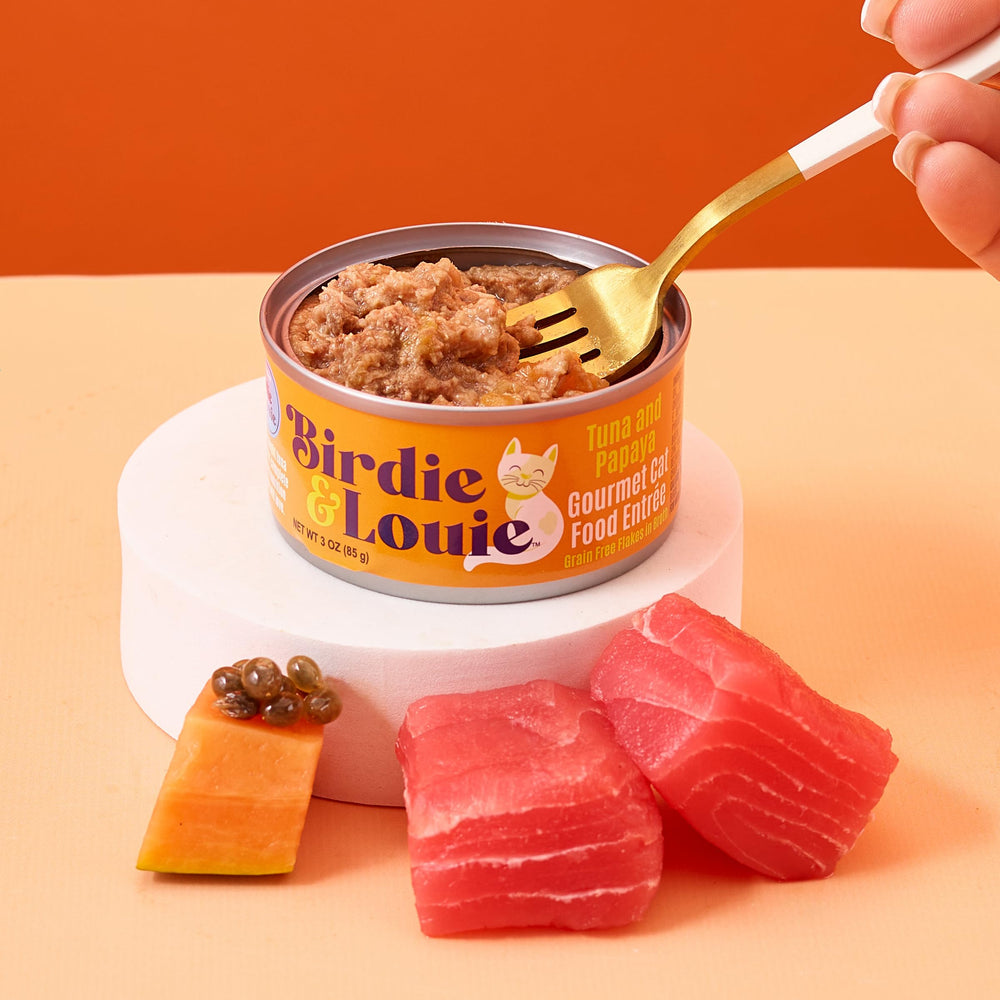 Birdie & Louie assortiment de boîtes montrant cinq saveurs