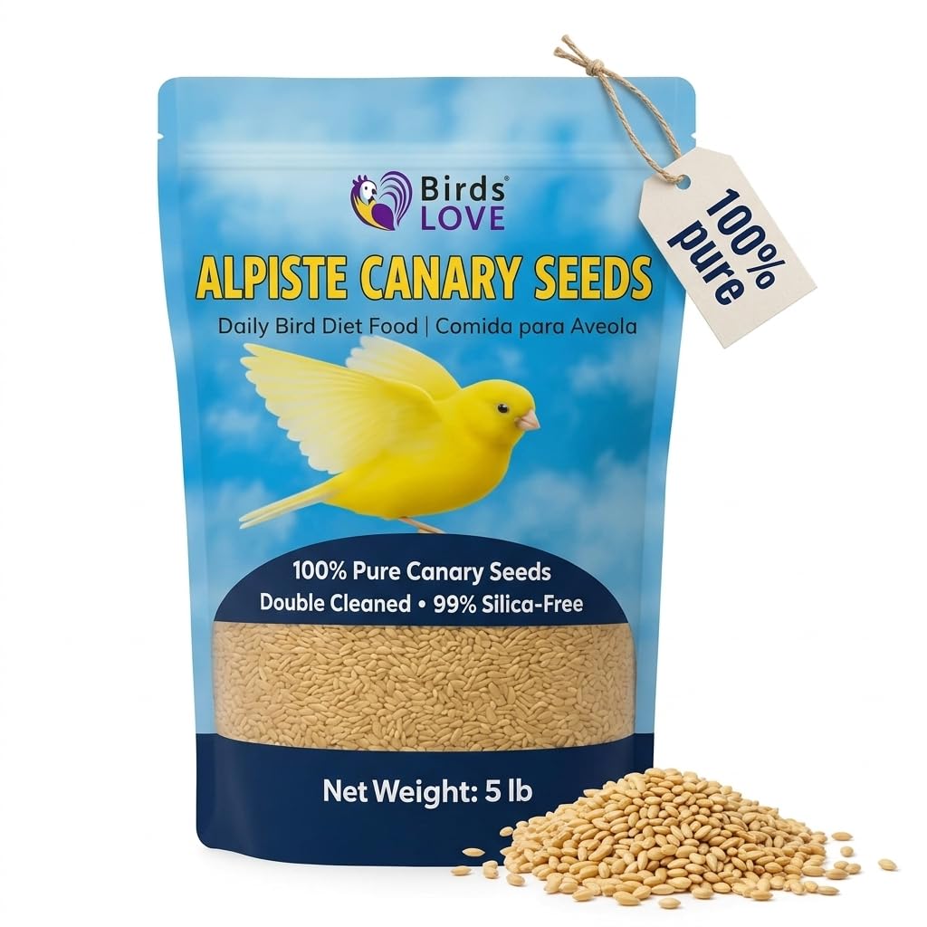 Birds LOVE emballage avant du sac de 5 lb montrant branding et information produit, qualité visible
