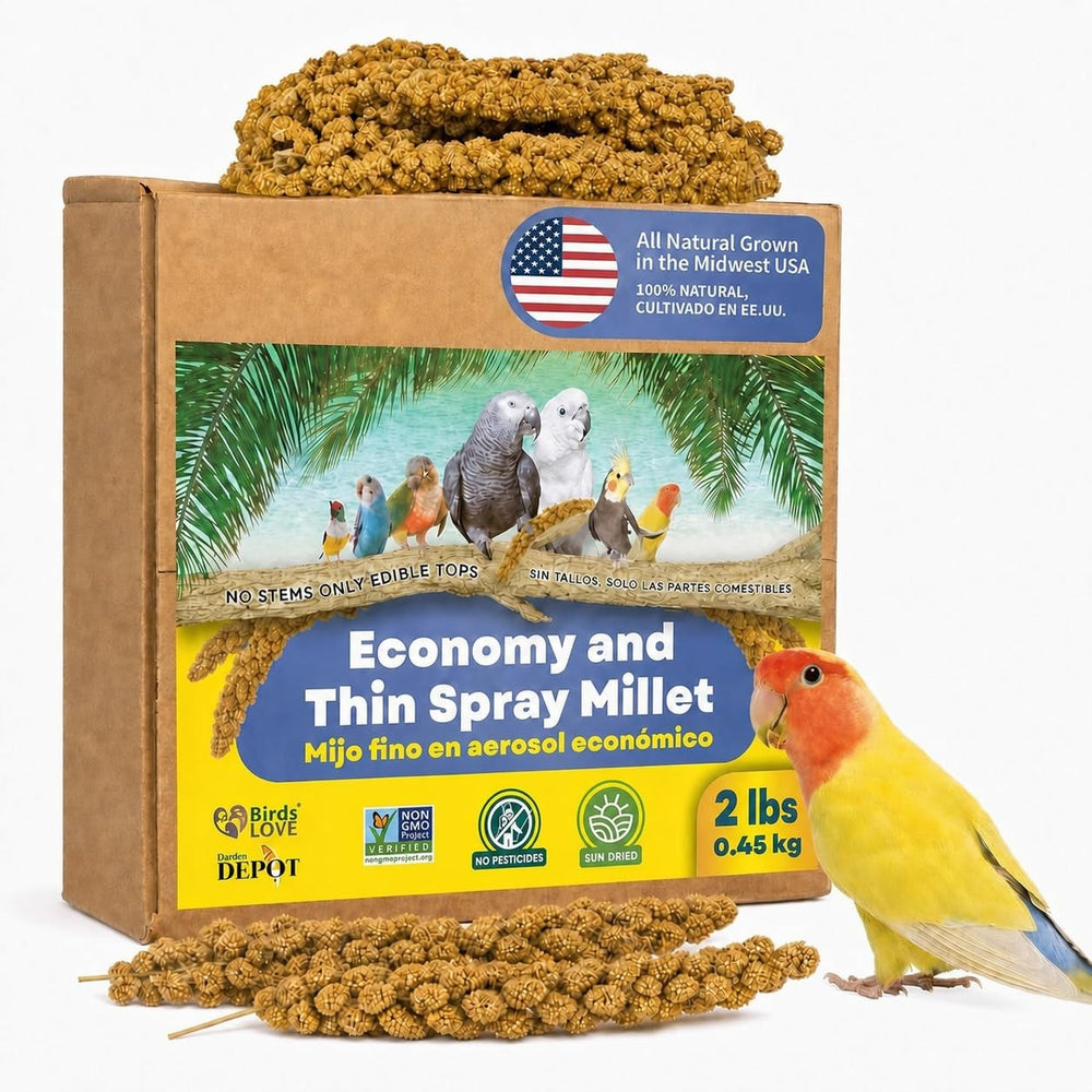 Birds LOVE emballage avant montrant lot 2 lb et origine USA bénéfice fraîcheur