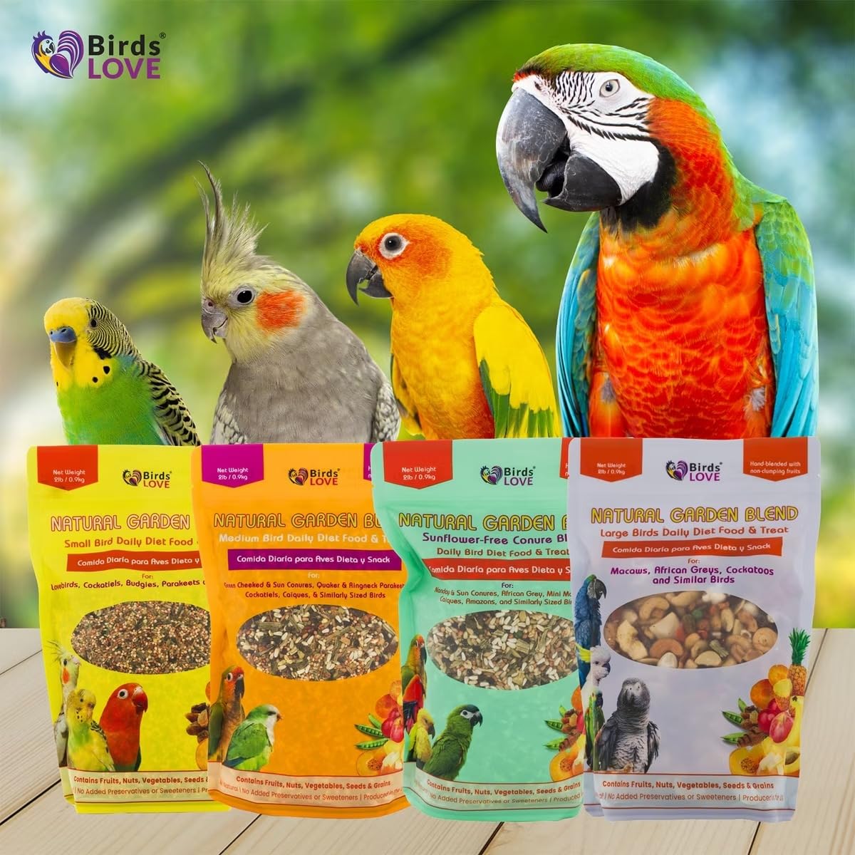 Birds LOVE perroquet se nourrissant illustrant stimulation alimentaire