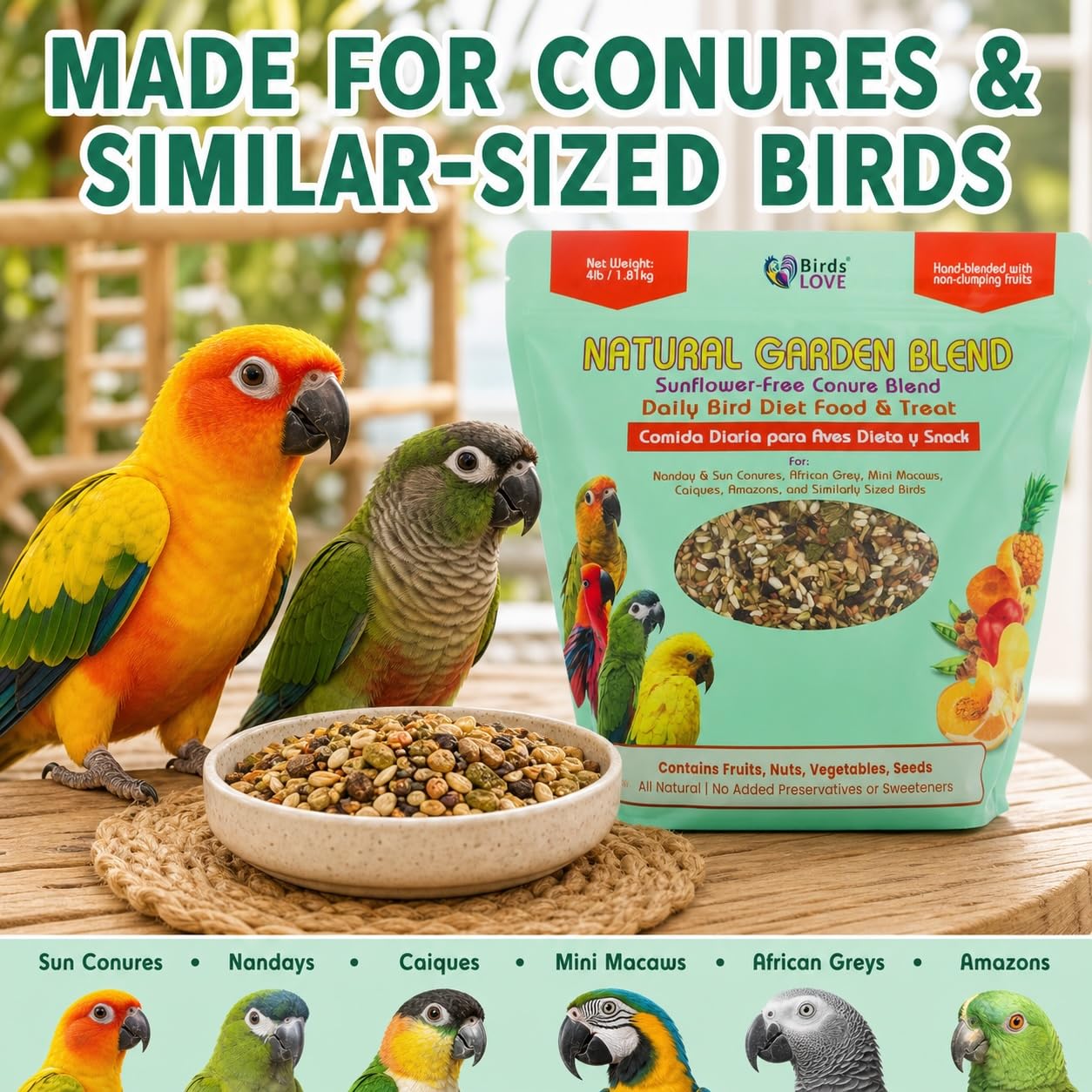 Birds LOVE sachet refermable garantissant conservation durable