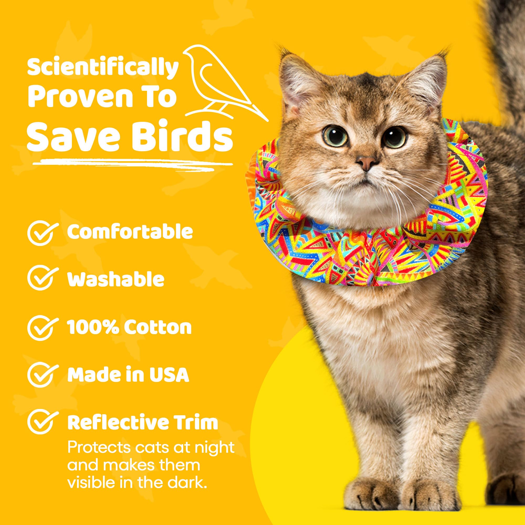 Birdsbesafe collier Geodelic porté par un chat en extérieur sécurise oiseaux