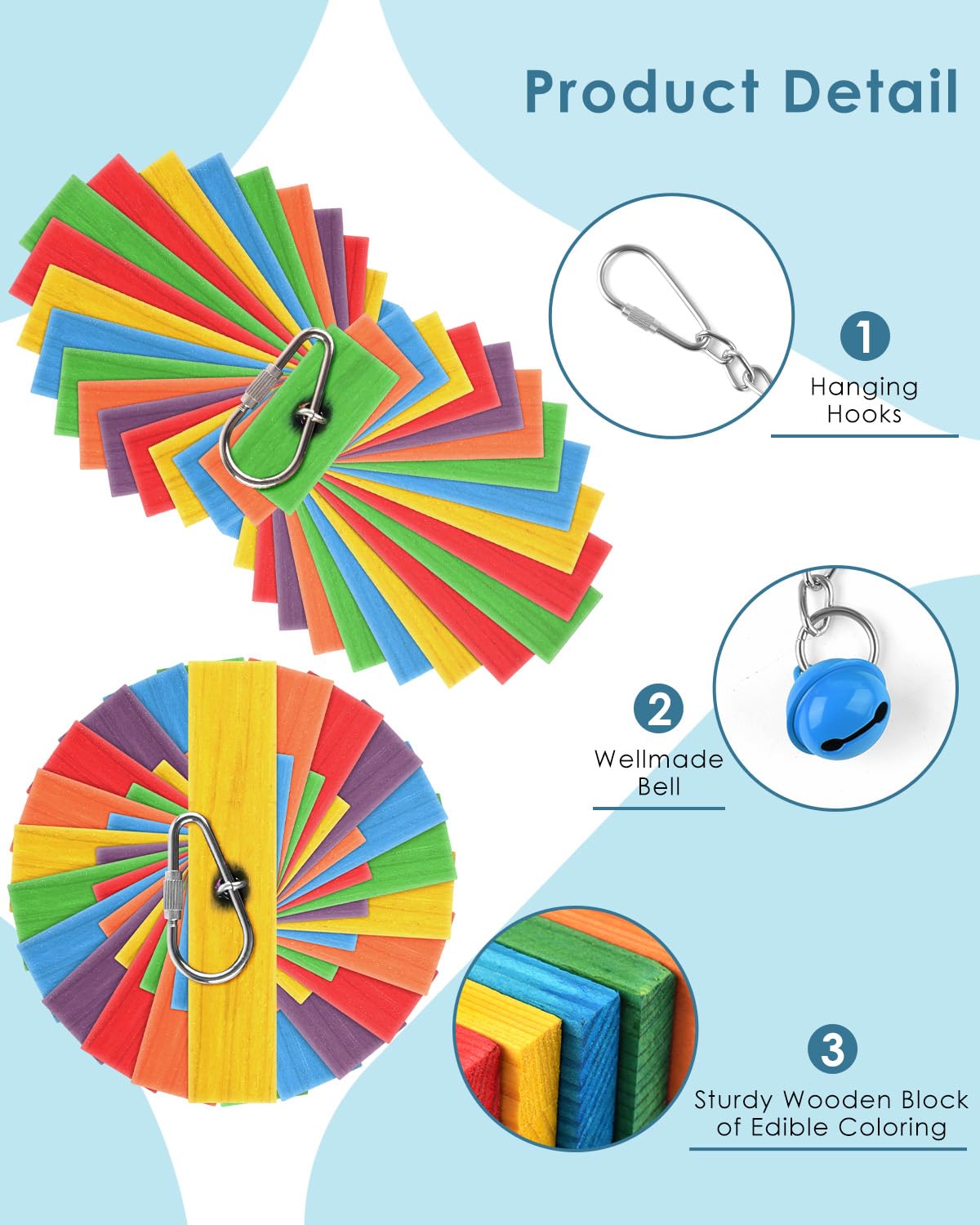 Bissap chaîne métallique et anneau robustes pour fixation sûre dans la cage