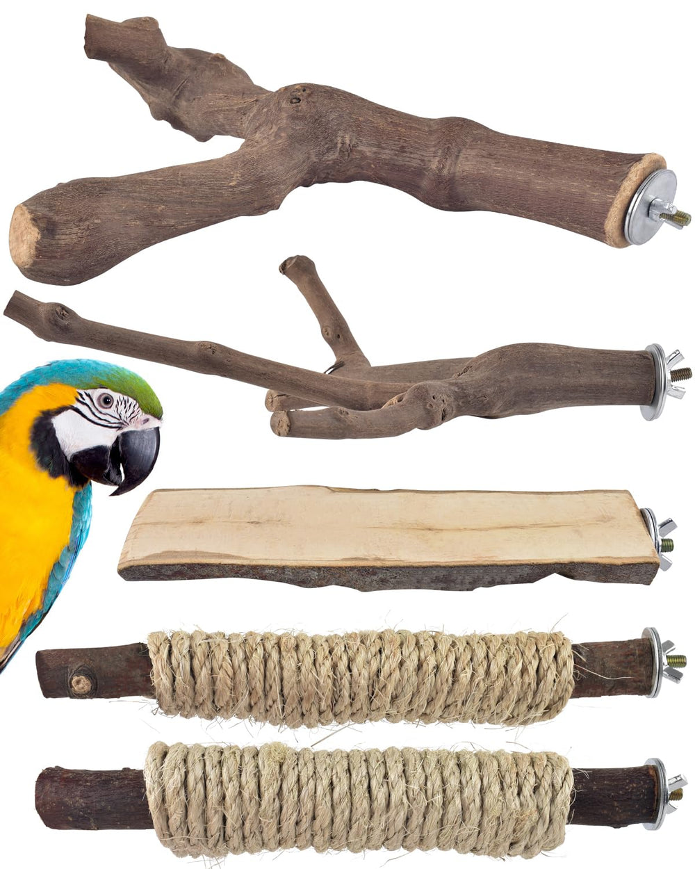 Bissap ensemble de perchoirs en bois naturel pour enrichir habitat oiseau