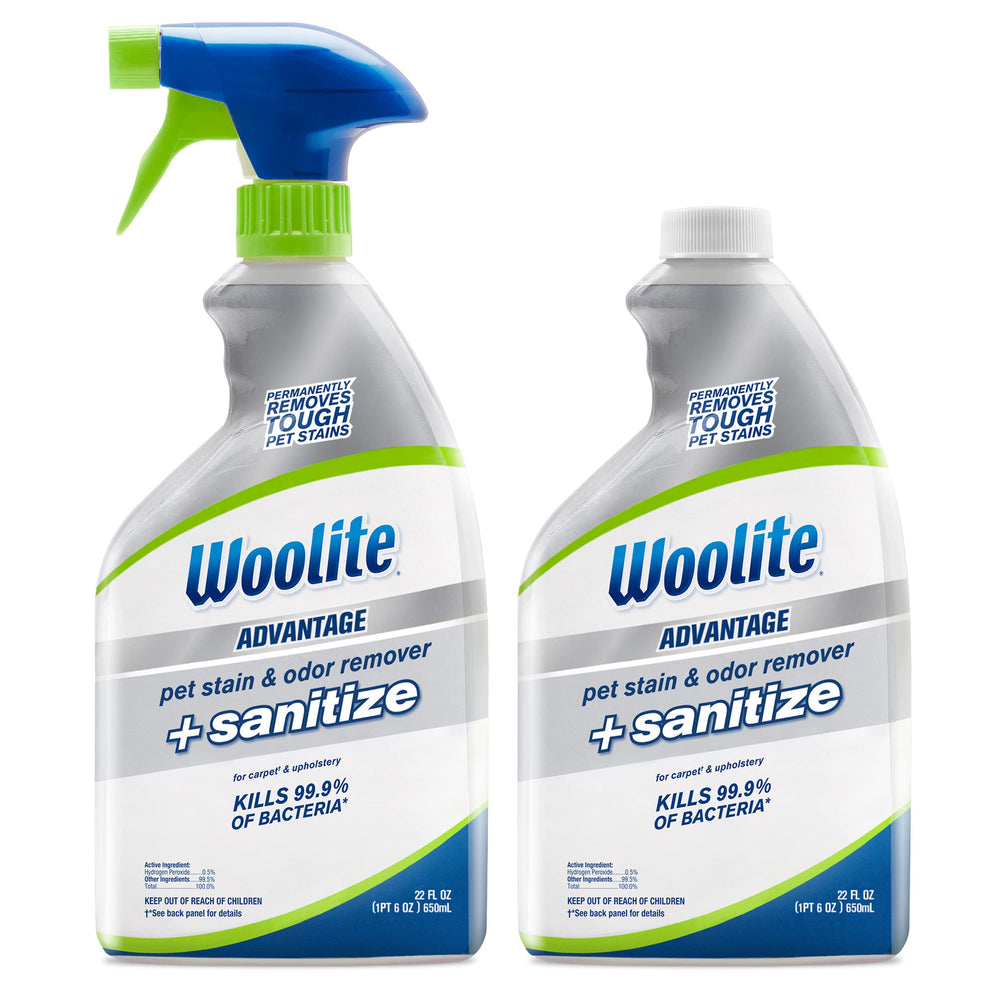 Bissell Woolite étiquette frontale montrant usage et bénéfices