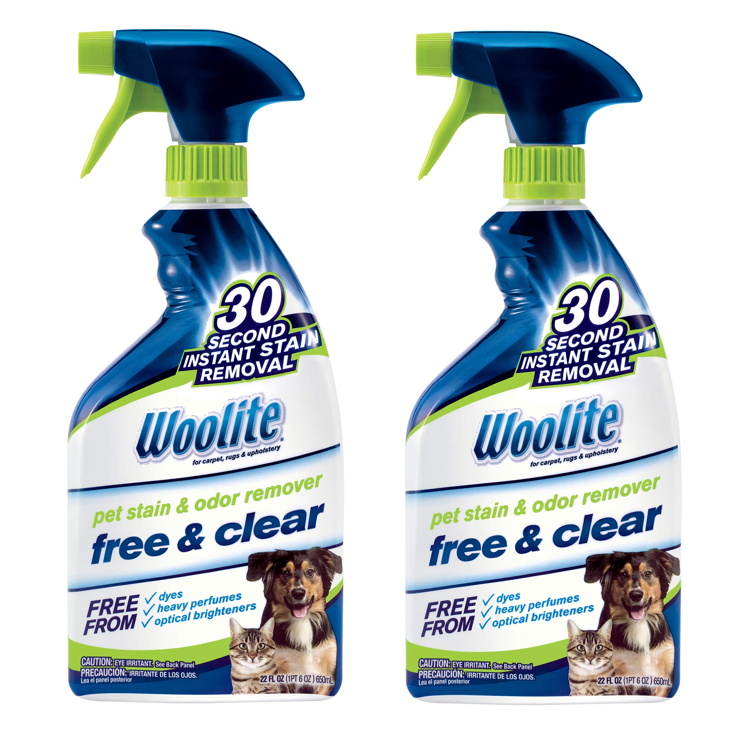 Bissell Woolite emballage avant montrant pack de 2 et étiquette claire — nettoyage efficace