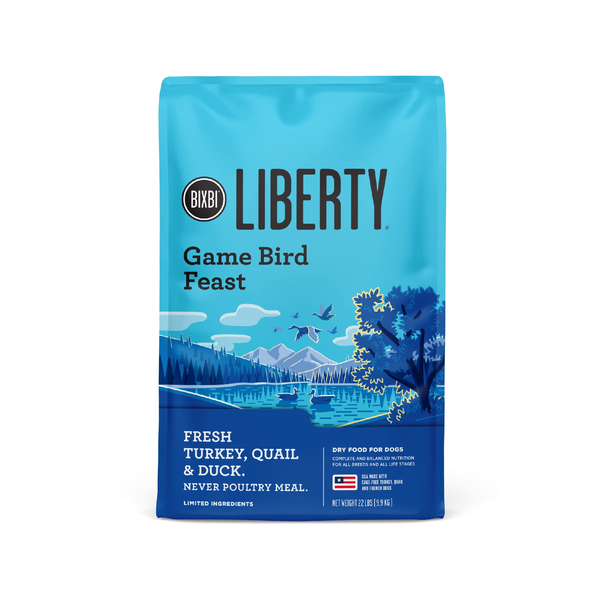 BIXBI Liberty sachet face montrant l’étiquette et bénéfice qualité viande fraîche