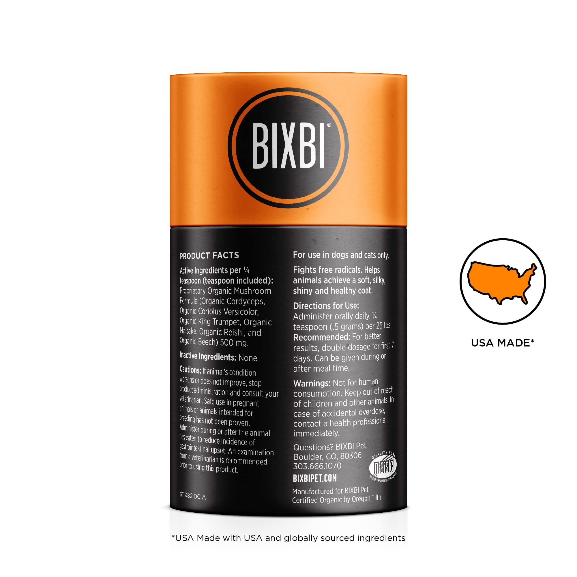 BIXBI poudre gros plan texture fine illustrant mélange facile et naturel