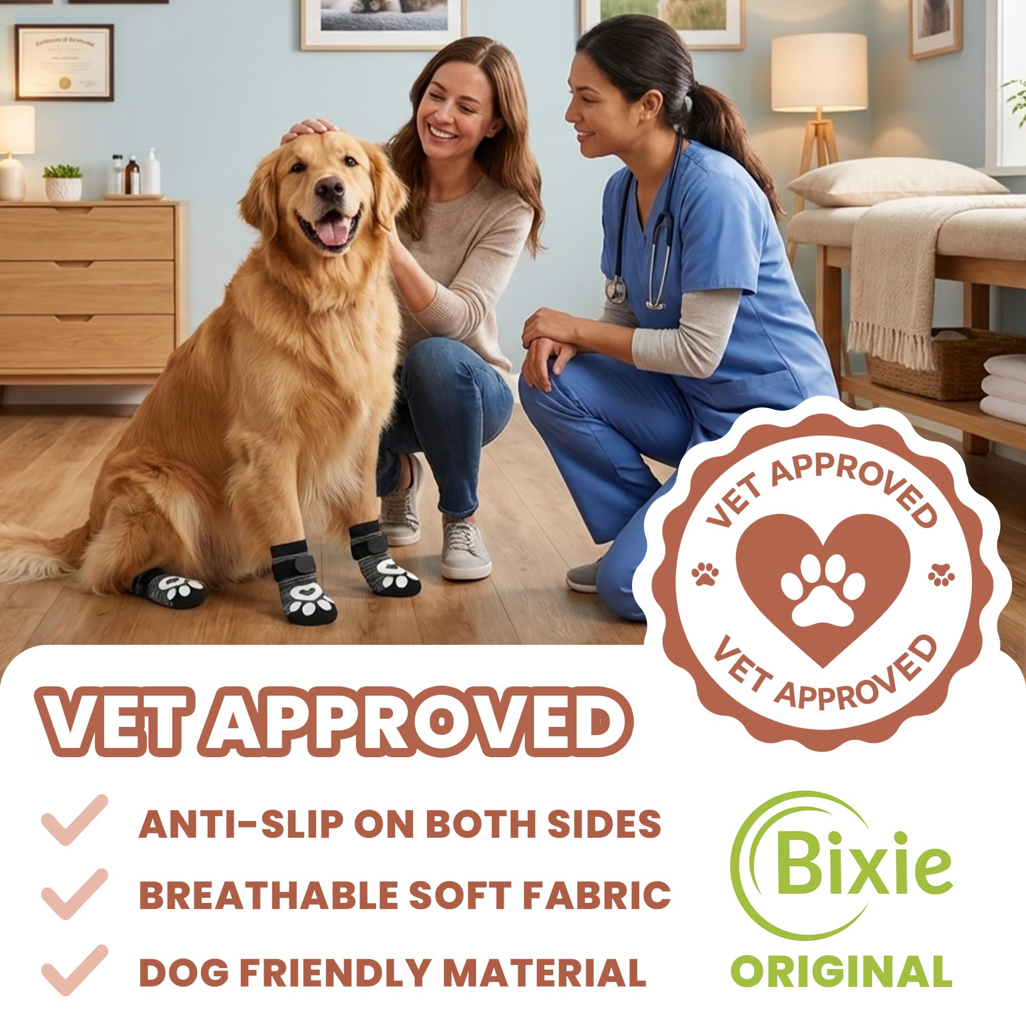 bixie: détail de l'étiquette et de la sangle réglable pour maintien sécurisé