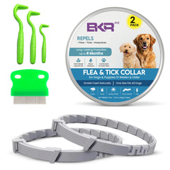 BKRMART emballage avant montrant le pack de deux colliers et bénéfice protection