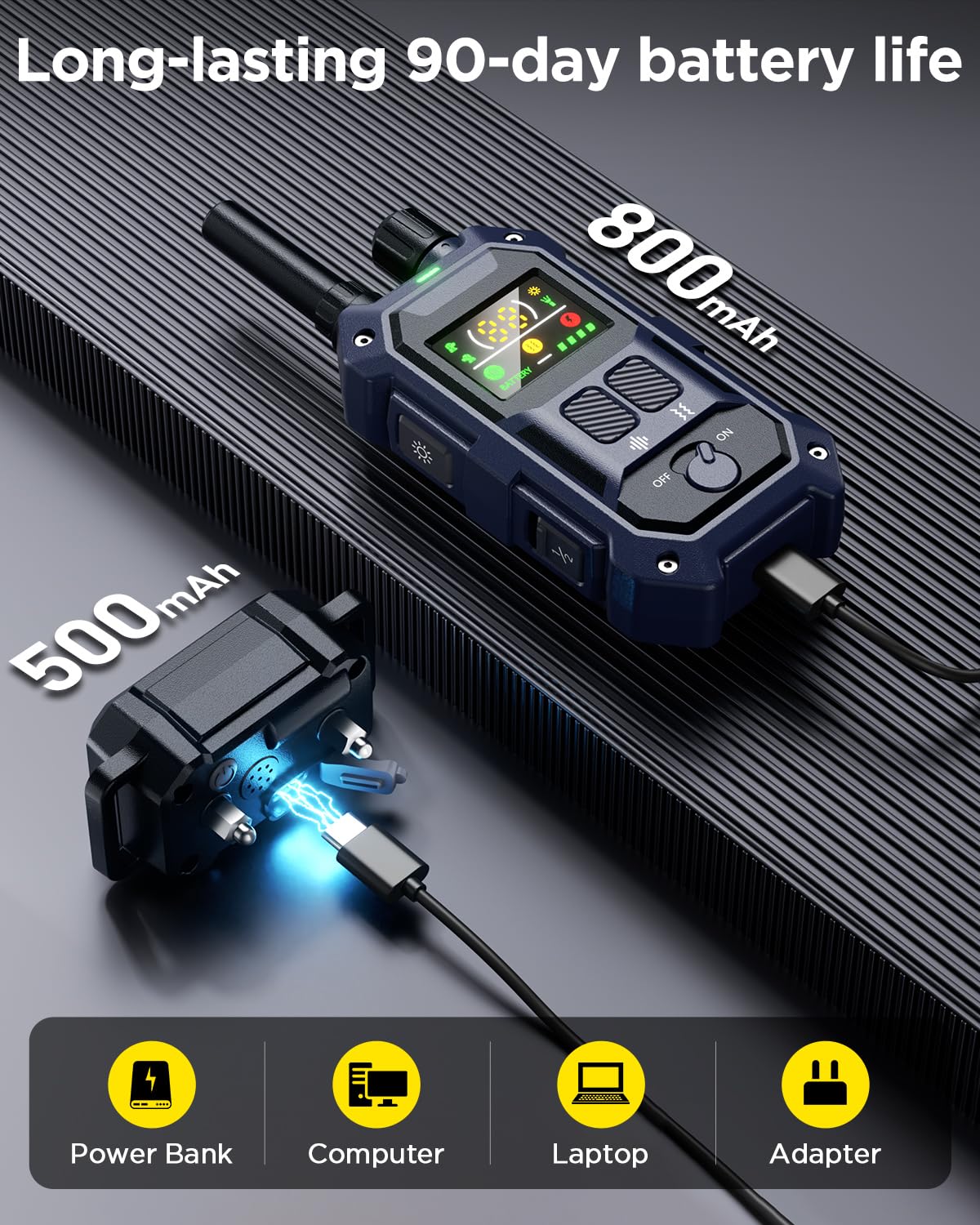 Blackdog port USB‑C charge rapide pour autonomie prolongée