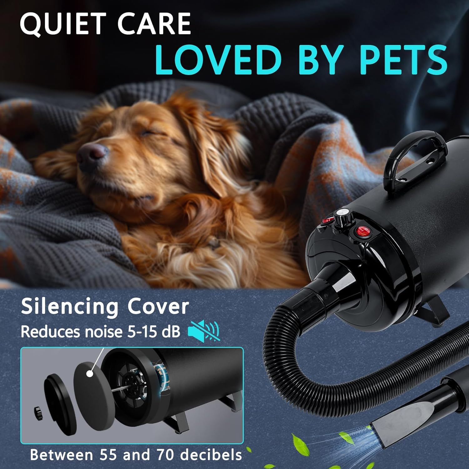 Blanlody en action sur chien calme pour toilettage efficace