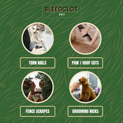 BleedClot Pet comparaison taille sachets facile à transporter