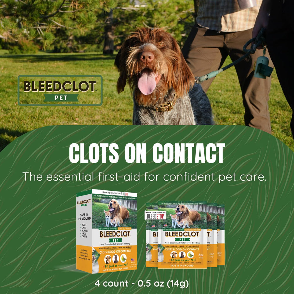 BleedClot Pet étiquette lisible ingrédients et instructions claires