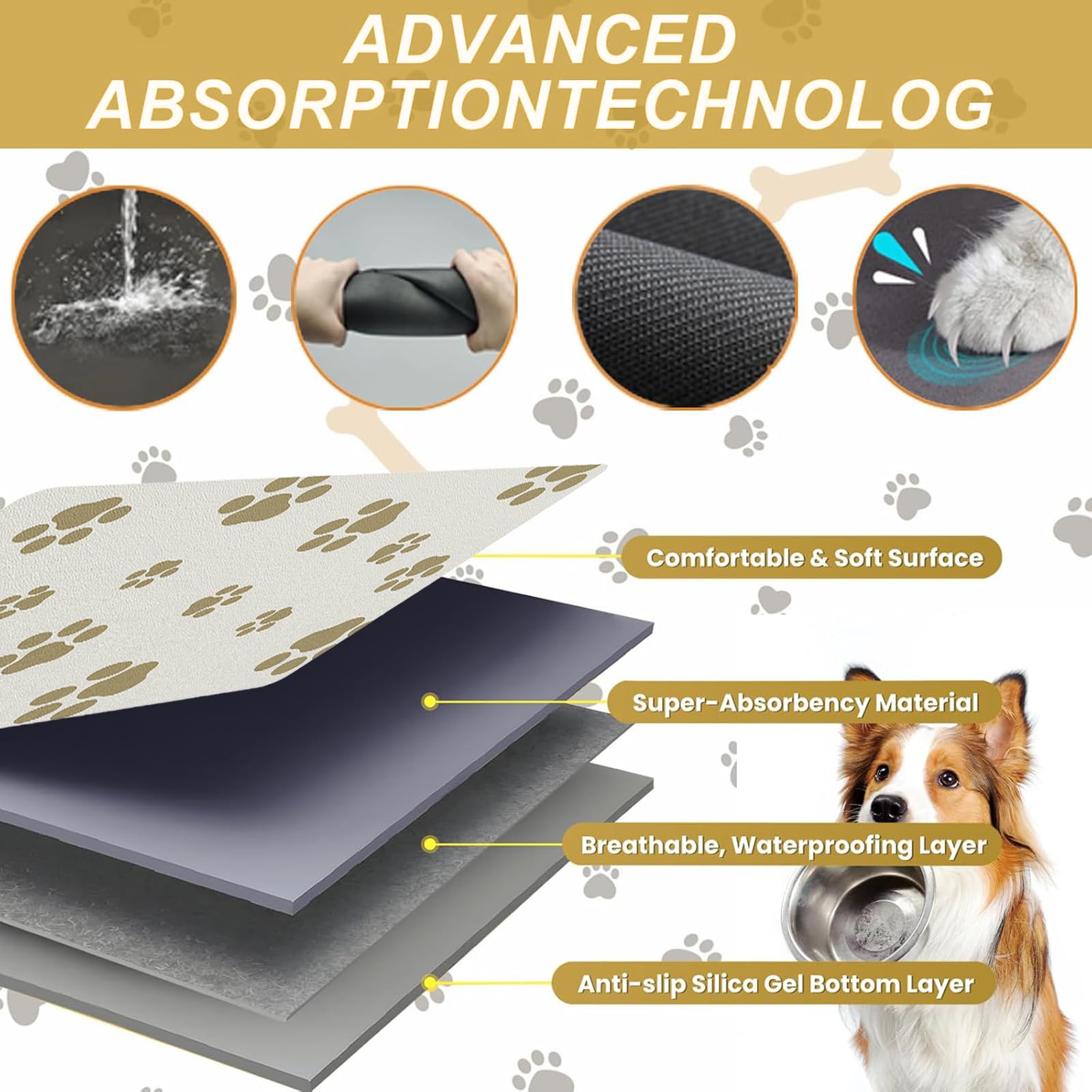 Blkjsgly chien et chat utilisant le tapis réduisant éclaboussures