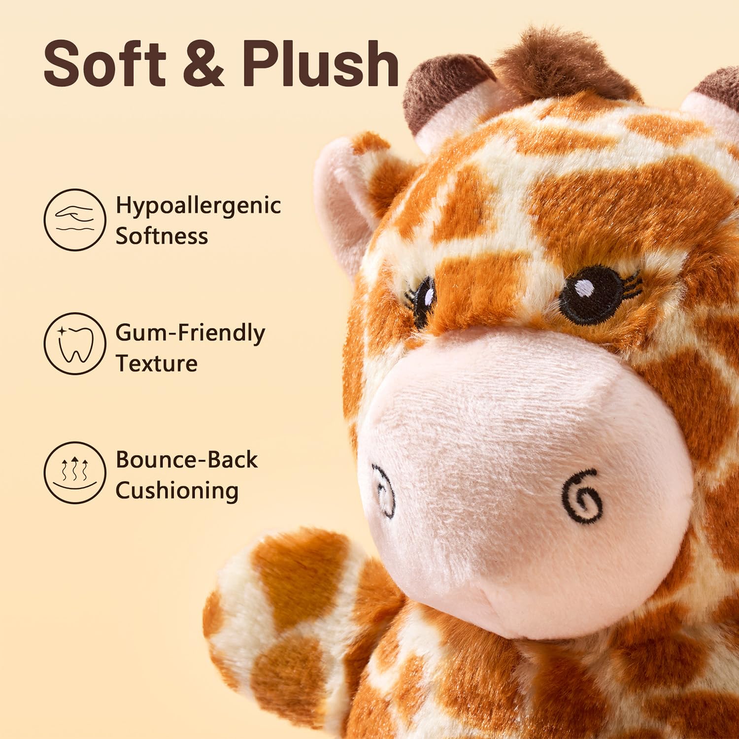 BluBrk girafe détail couineurs double plaisir sonore