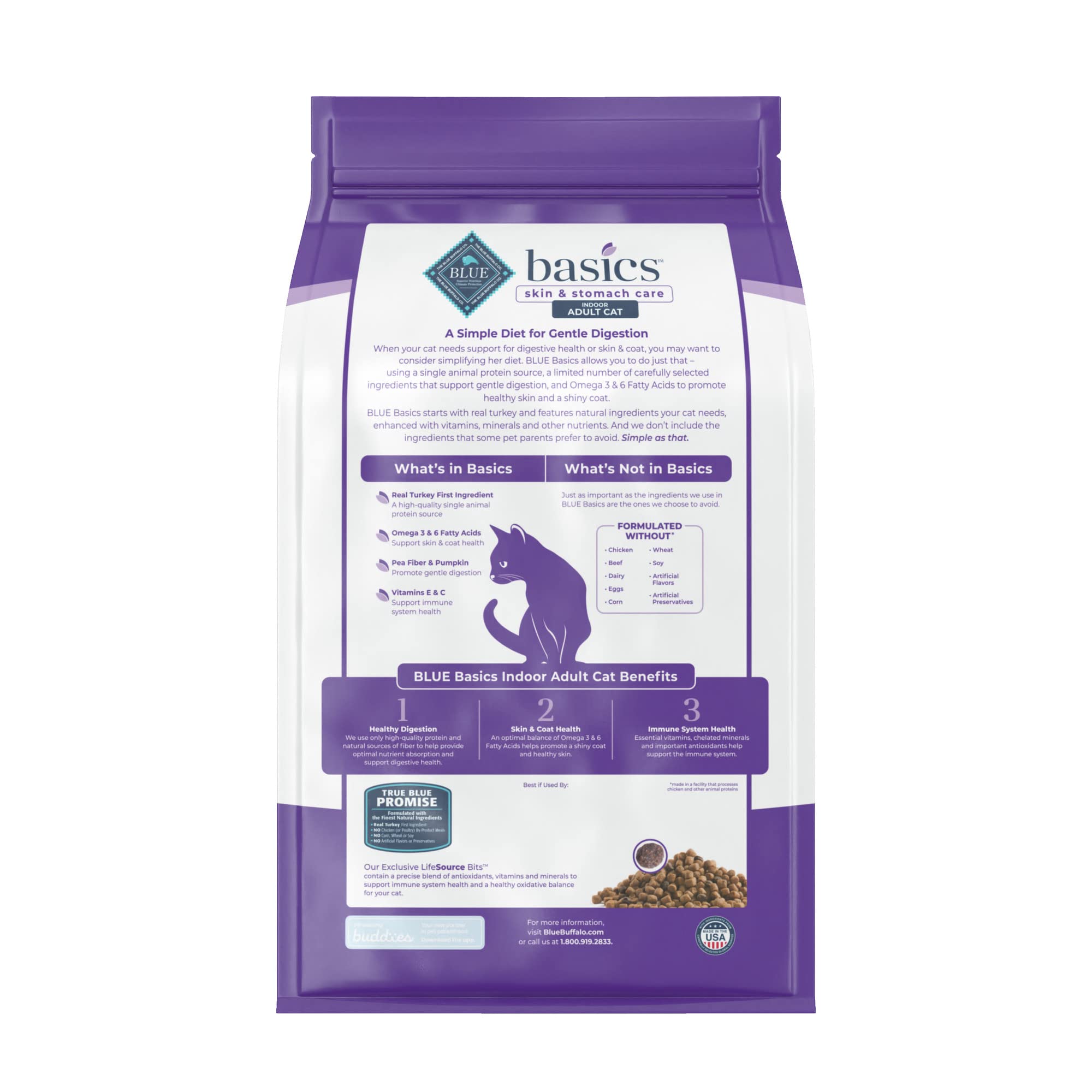 Blue Buffalo gros plan des croquettes montrant texture et digestibilité