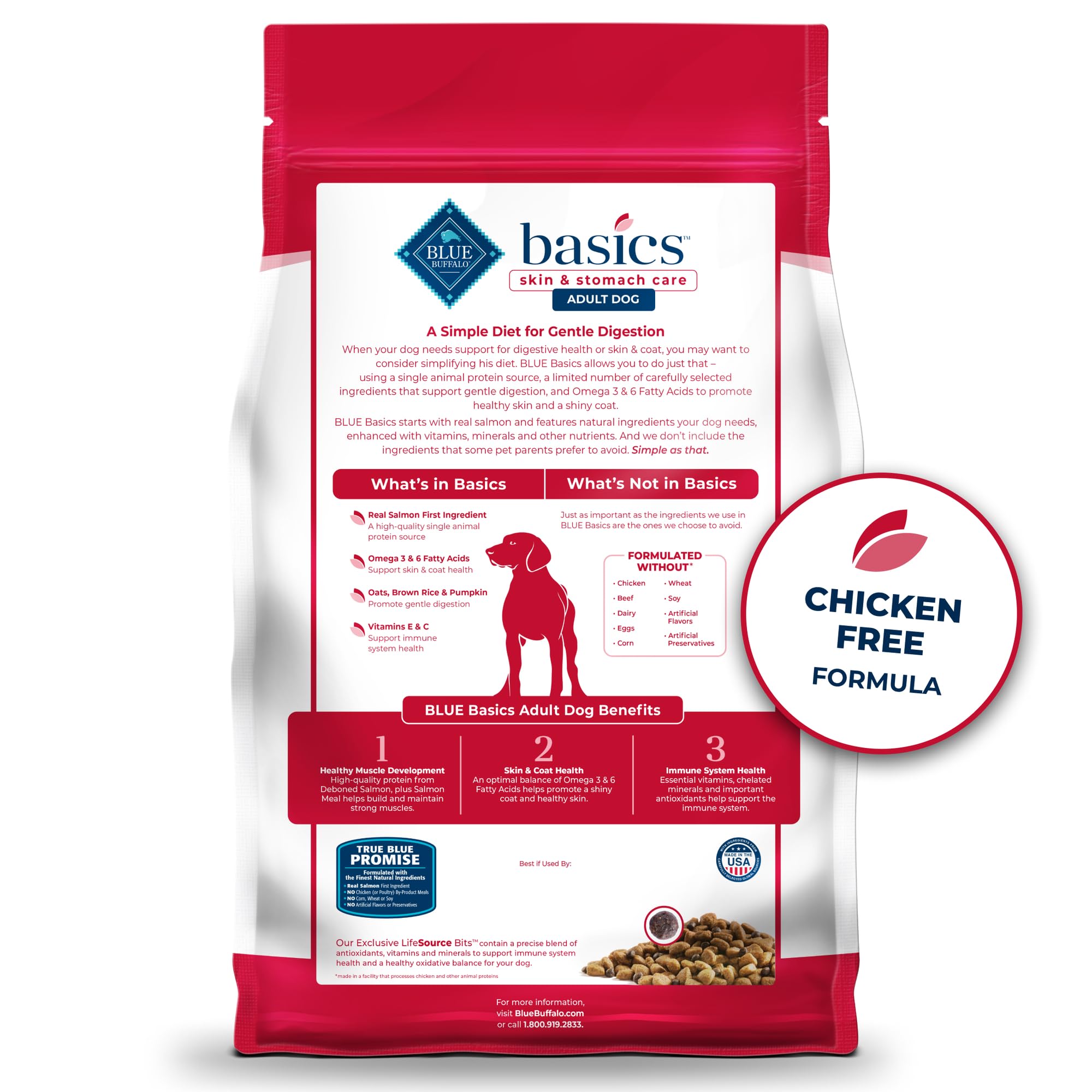 Blue Buffalo gros plan sur croquettes pour afficher texture et appétence