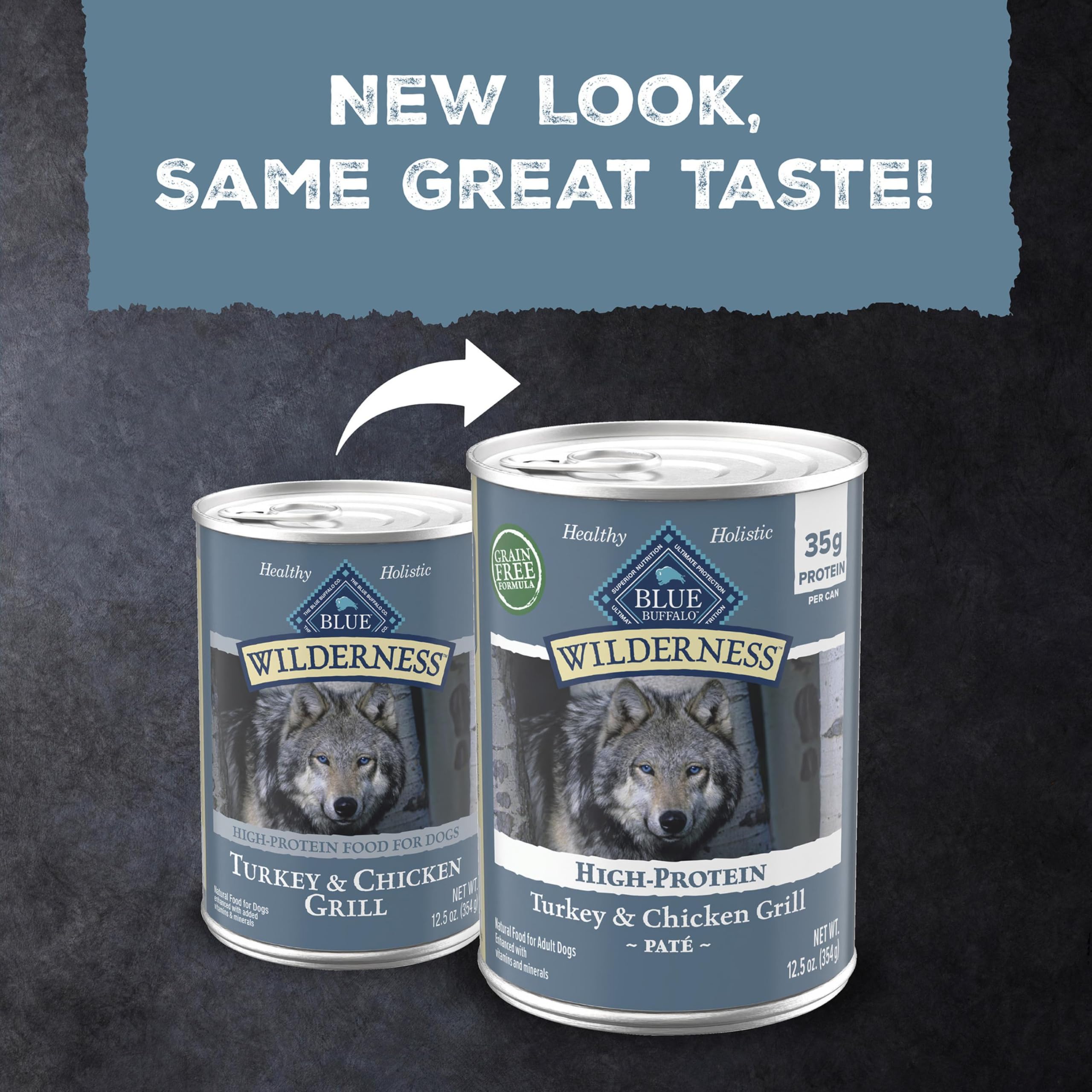 Blue Buffalo conserve ouverte montrant la pâtée appétissante et humide