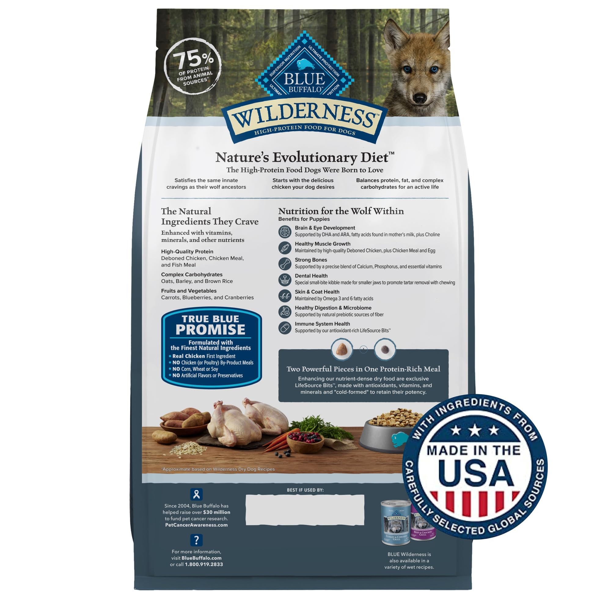 Blue Buffalo gros plan croquette texture pour digestion et appétence