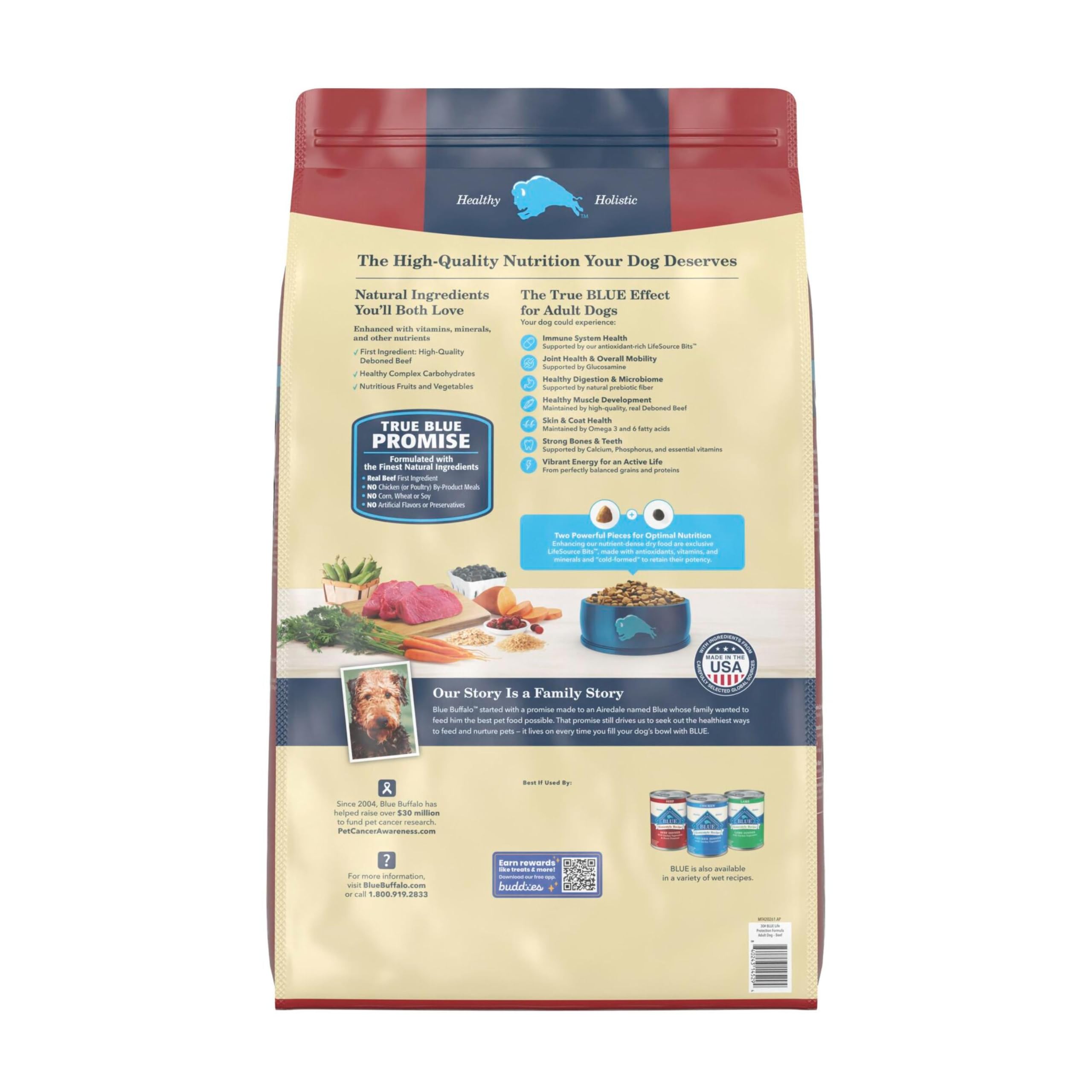 Blue Buffalo gros plan croquettes montrant texture et densité pour énergie durable