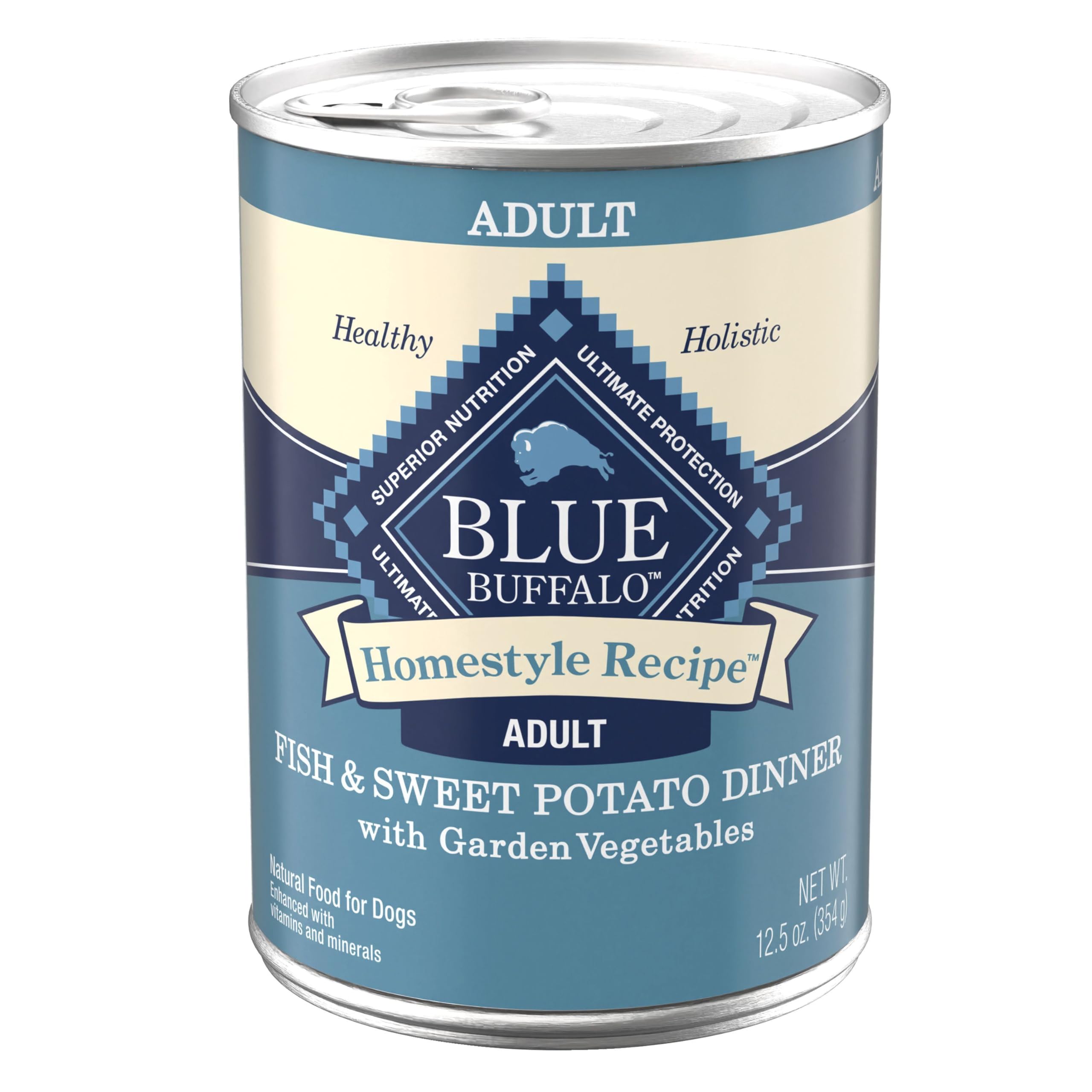 Blue Buffalo conserve ouverte révélant pâté prêt à servir, facilite le repas