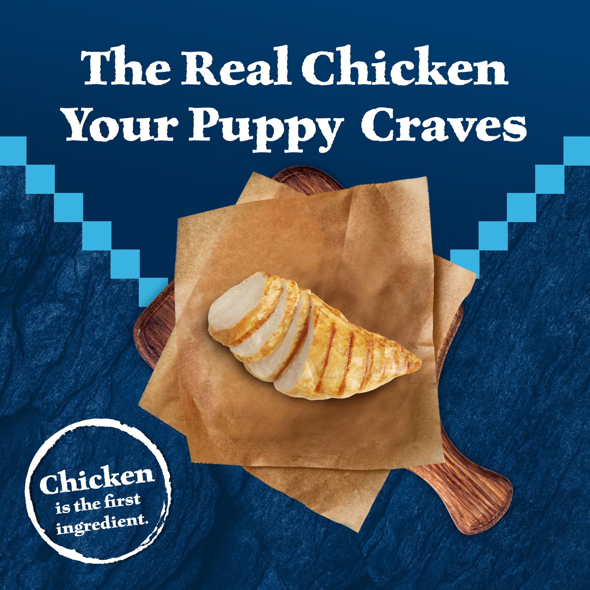 Blue Buffalo poulet cru illustrant ingrédient principal et protéines