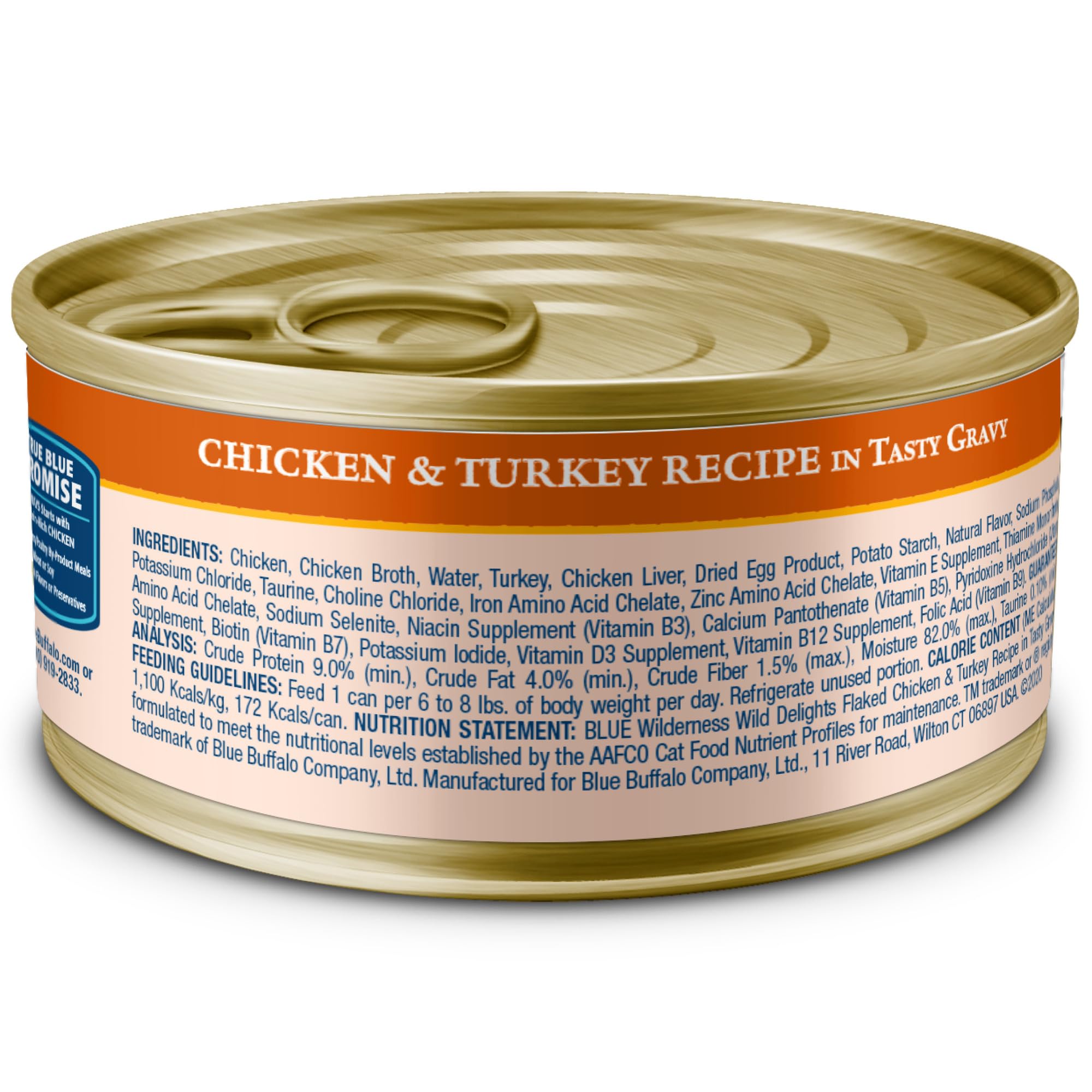 Blue Buffalo gros plan sur morceaux flaked montrant texture appétente pour chat