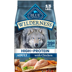 Blue Buffalo sachet face avant montrant formule poulet et grains, attractif pour acheteurs