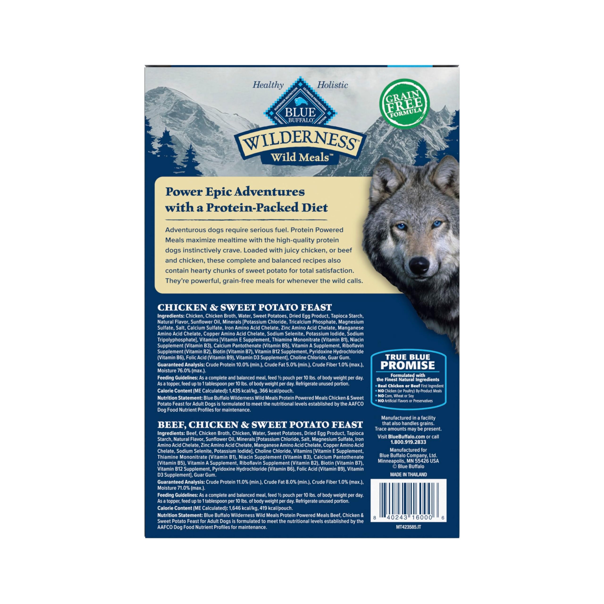 Blue Buffalo sachet ouvert gros plan montrant la praticité et fraîcheur facile