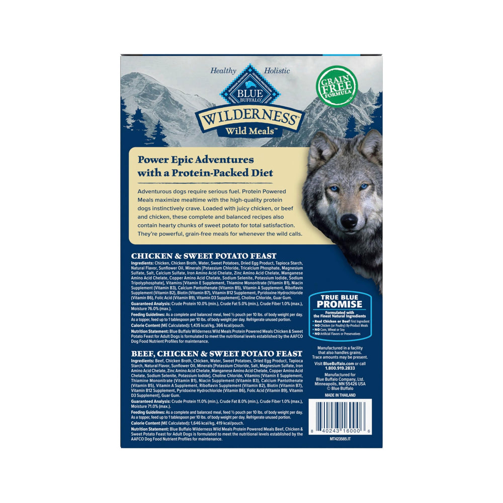 Blue Buffalo sachet ouvert gros plan montrant la praticité et fraîcheur facile