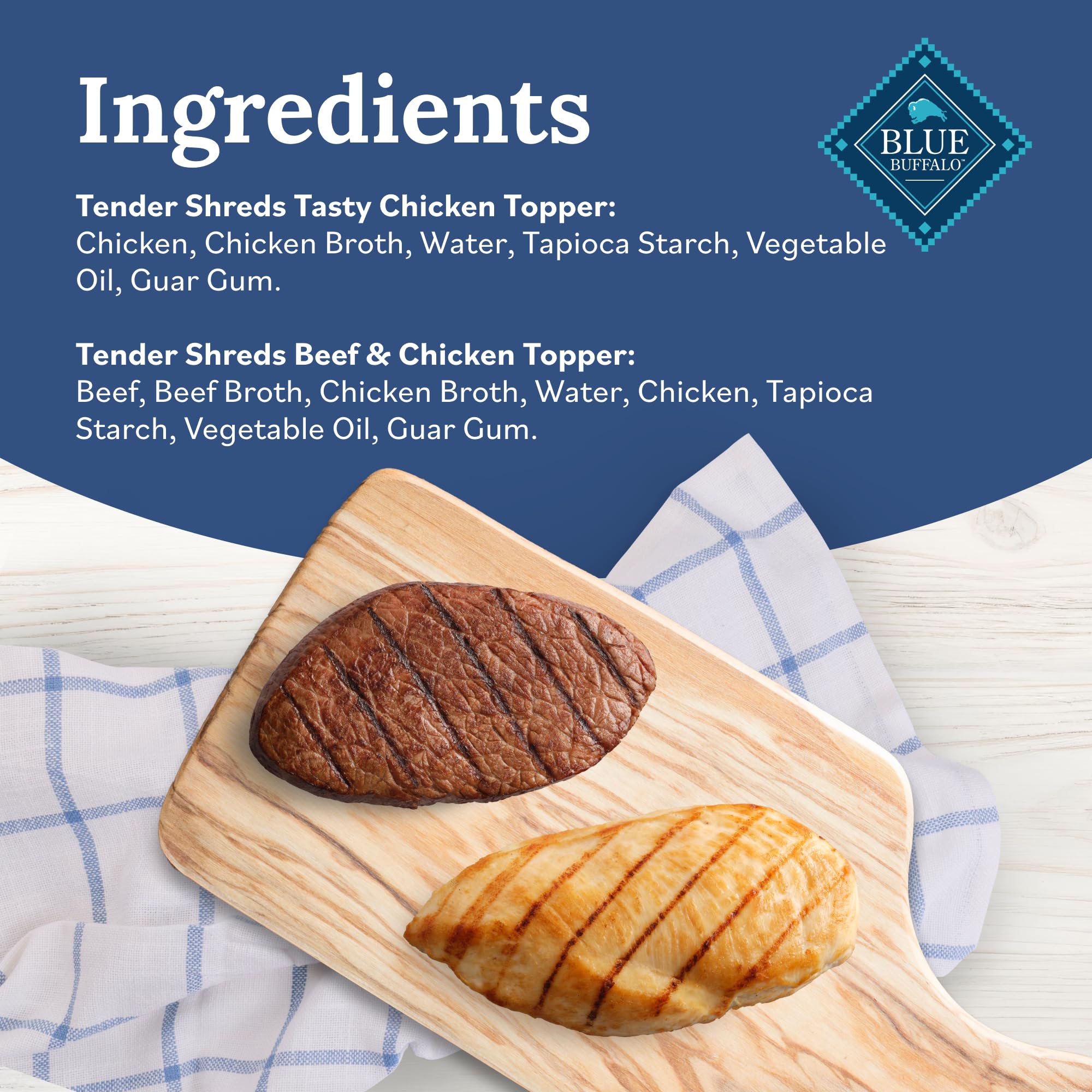 Blue Buffalo sachet bœuf et poulet illustrant saveur riche