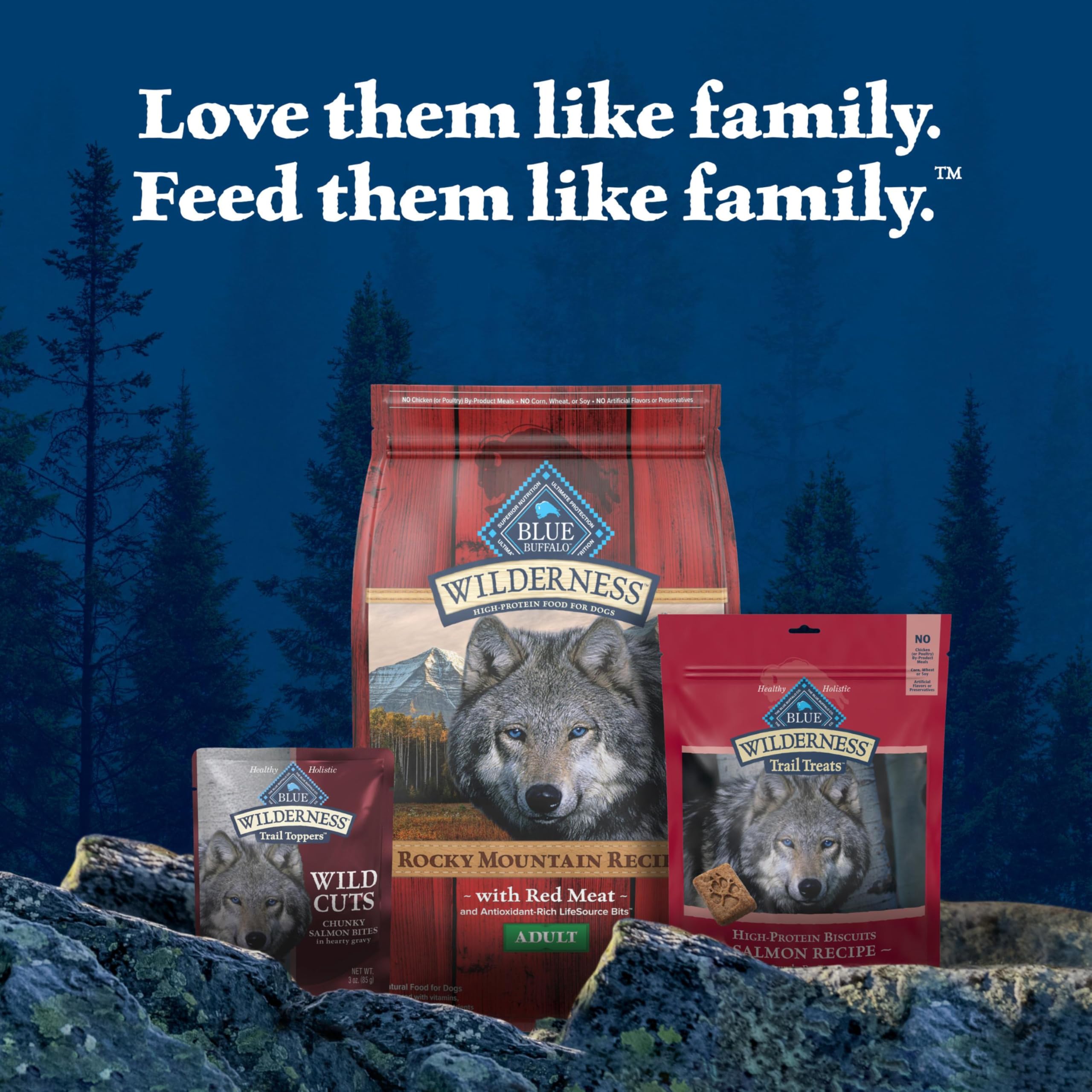 Blue Buffalo sachet placé à côté d'une règle pour échelle