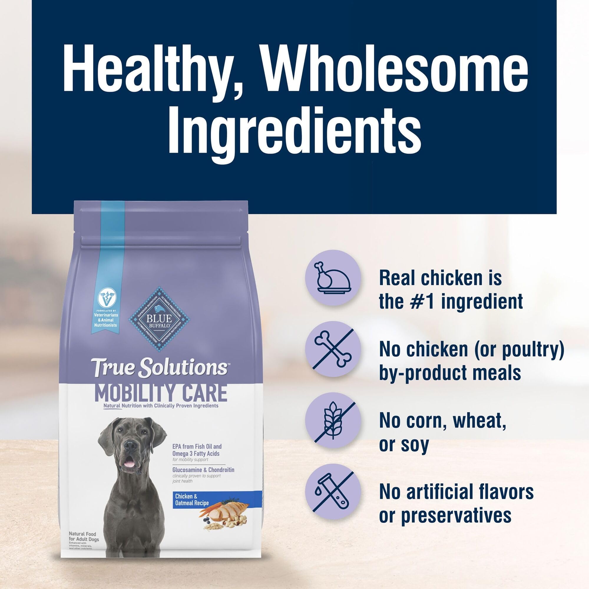 Blue Buffalo zoom glucosamine chondroïtine pour soutien articulaire