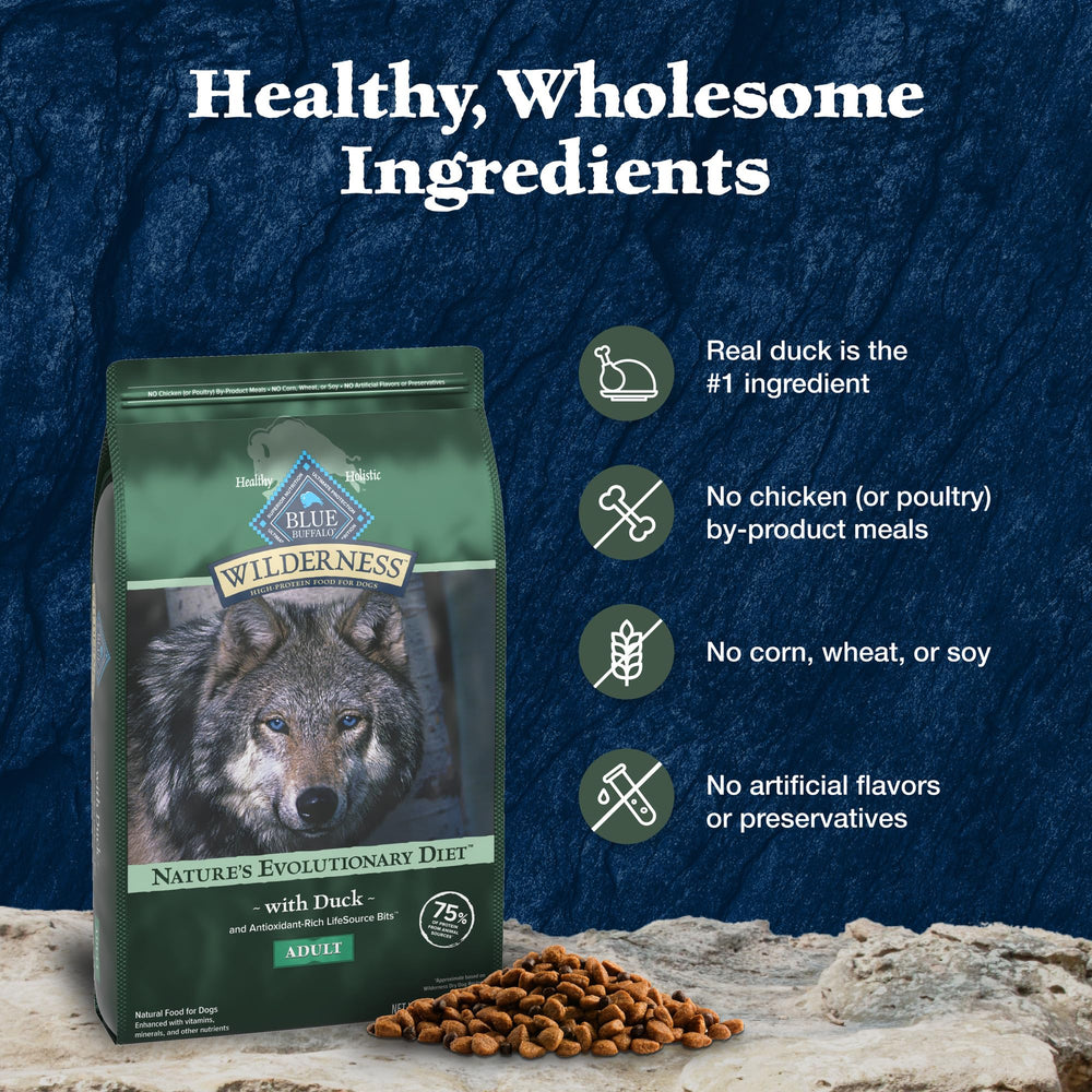Blue Buffalo gros plan sur ingrédients naturels montrant qualité des grains