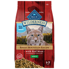 Blue Buffalo emballage avant montrant recette Rocky Mountain et bénéfice protéique