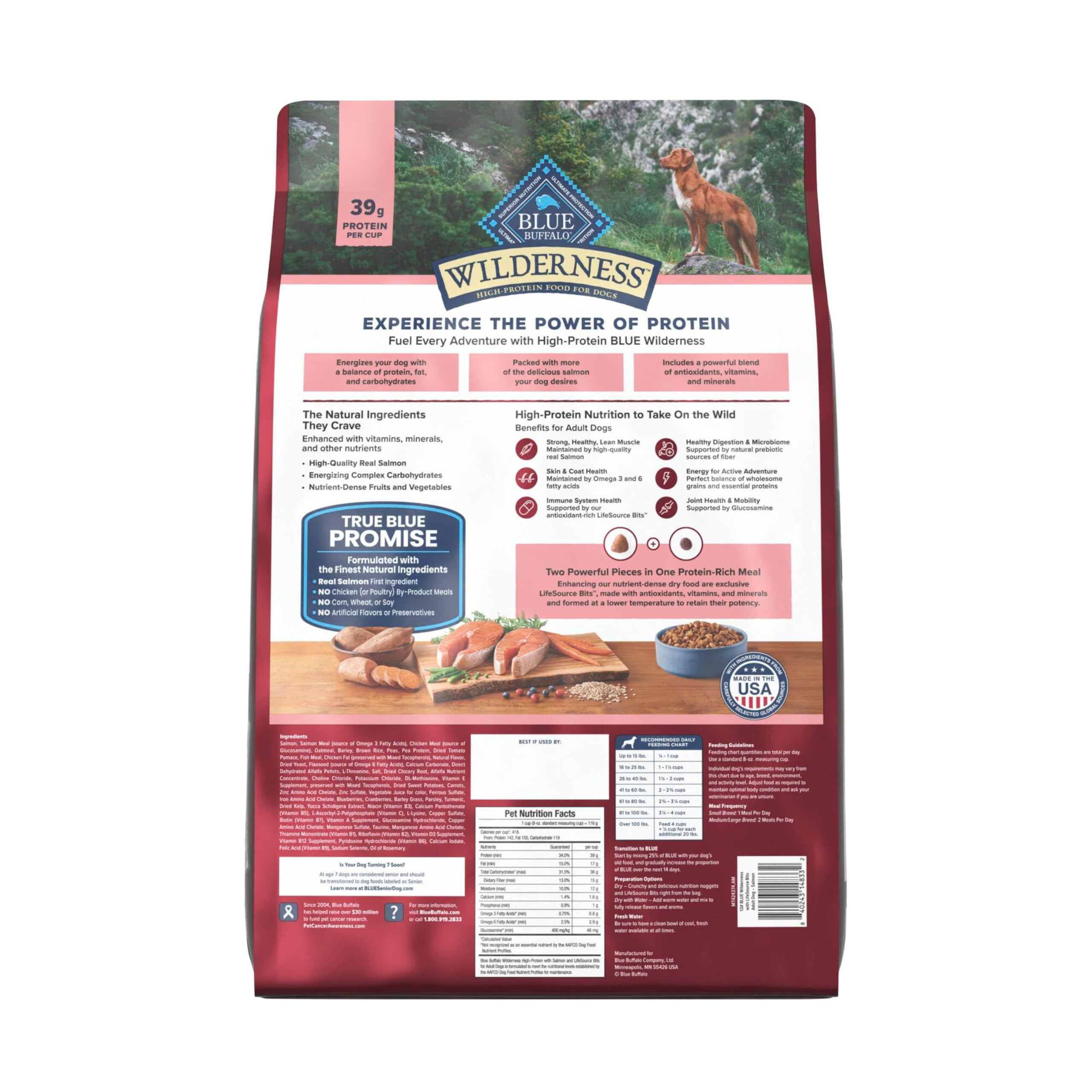Blue Buffalo gros plan granules montrant texture et digestibilité