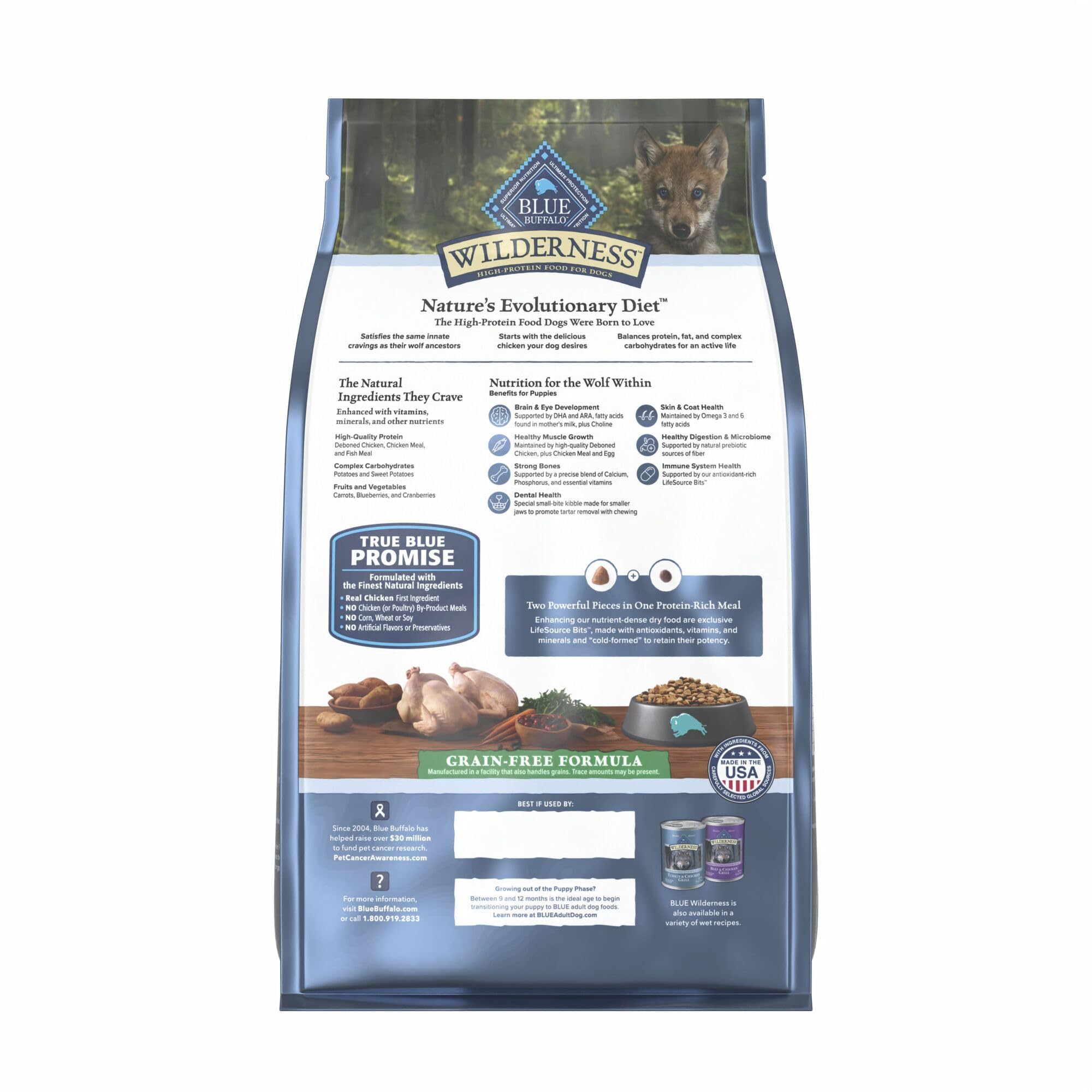 Blue Buffalo gros plan des croquettes pour appétence et qualité protéique