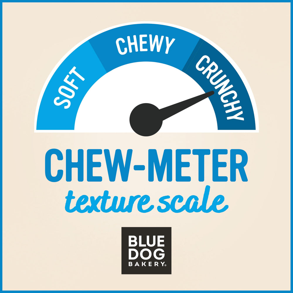 Blue Dog Bakery comparaison taille avec main montrant portion adaptée petit chien
