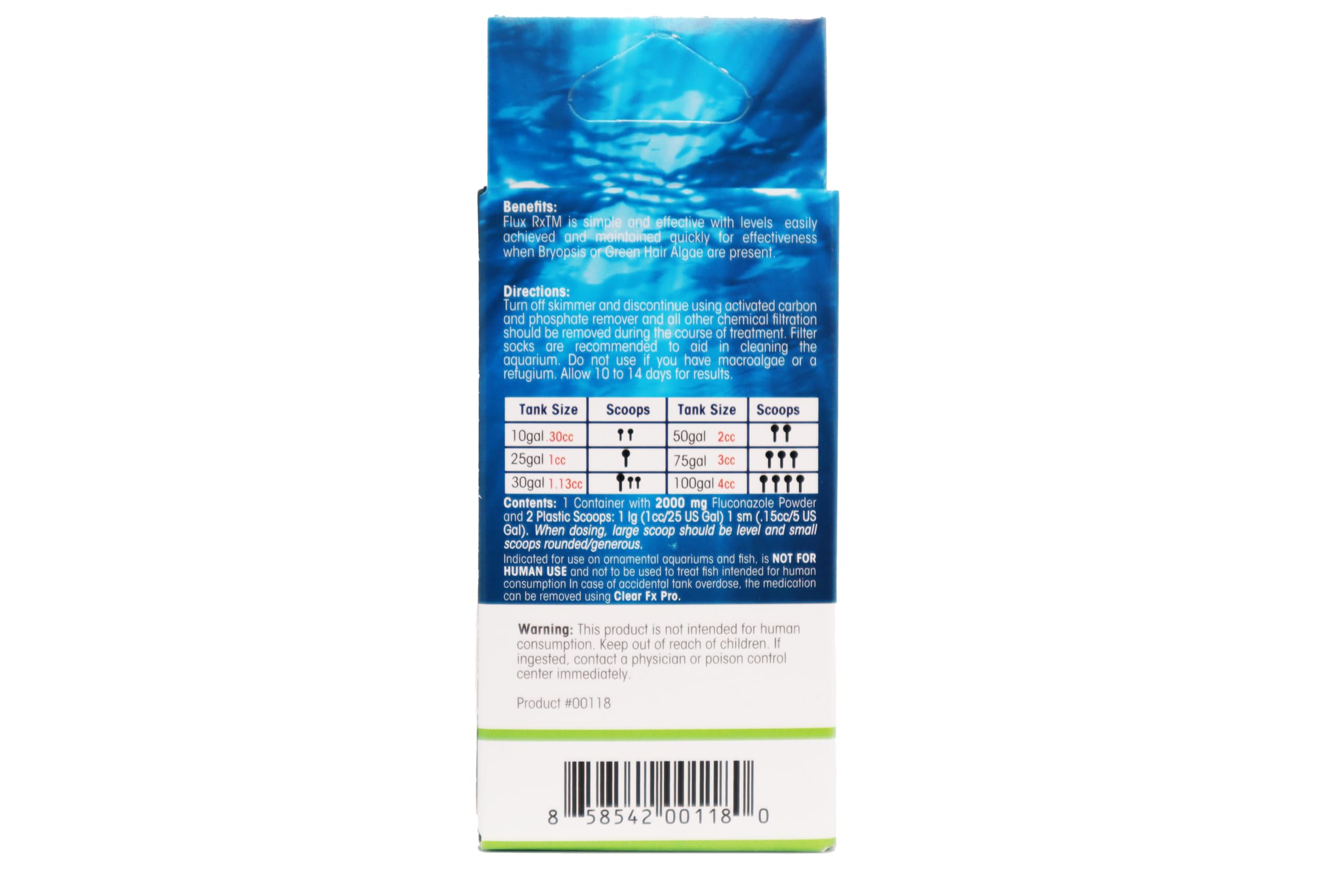Blue Life Flux Rx application aquarium montrant traitement précis et sûr