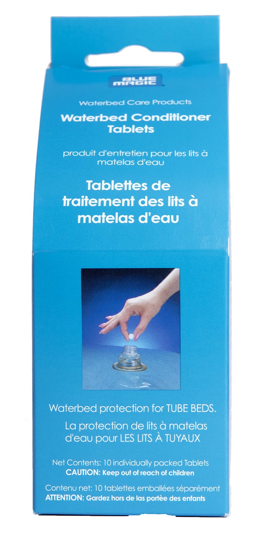 Blue Magic emballage face montrant le pack de 10, facilite le stockage