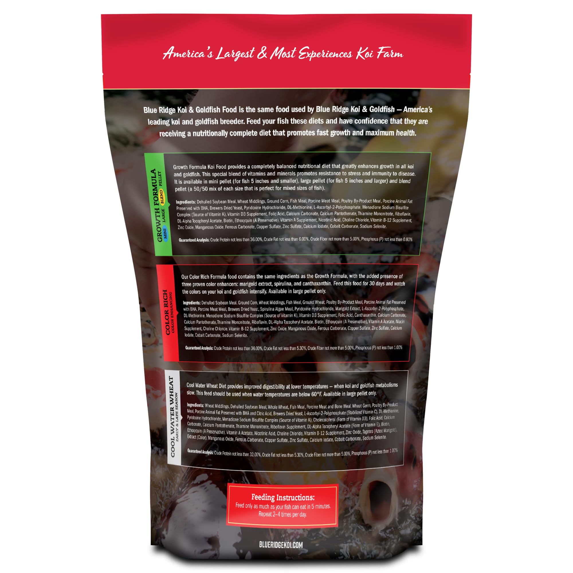Blue Ridge gros plan sur la texture du pellet pour digestibilité