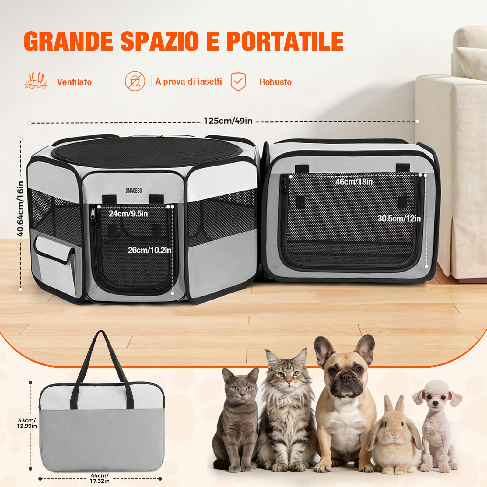 BMaoBBo parc plié dans sac de transport pratique et compact