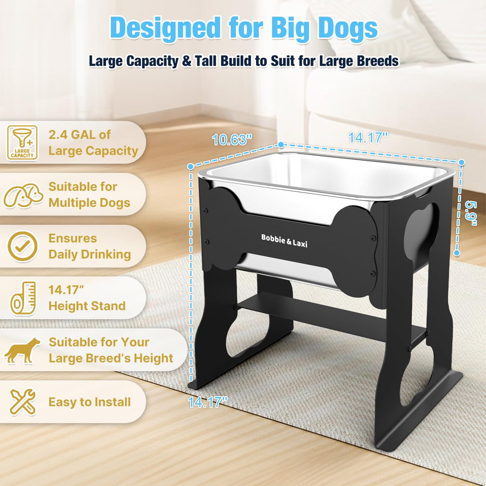 Bobbie & Laxi gamelle en usage avec grand chien, accès confortable